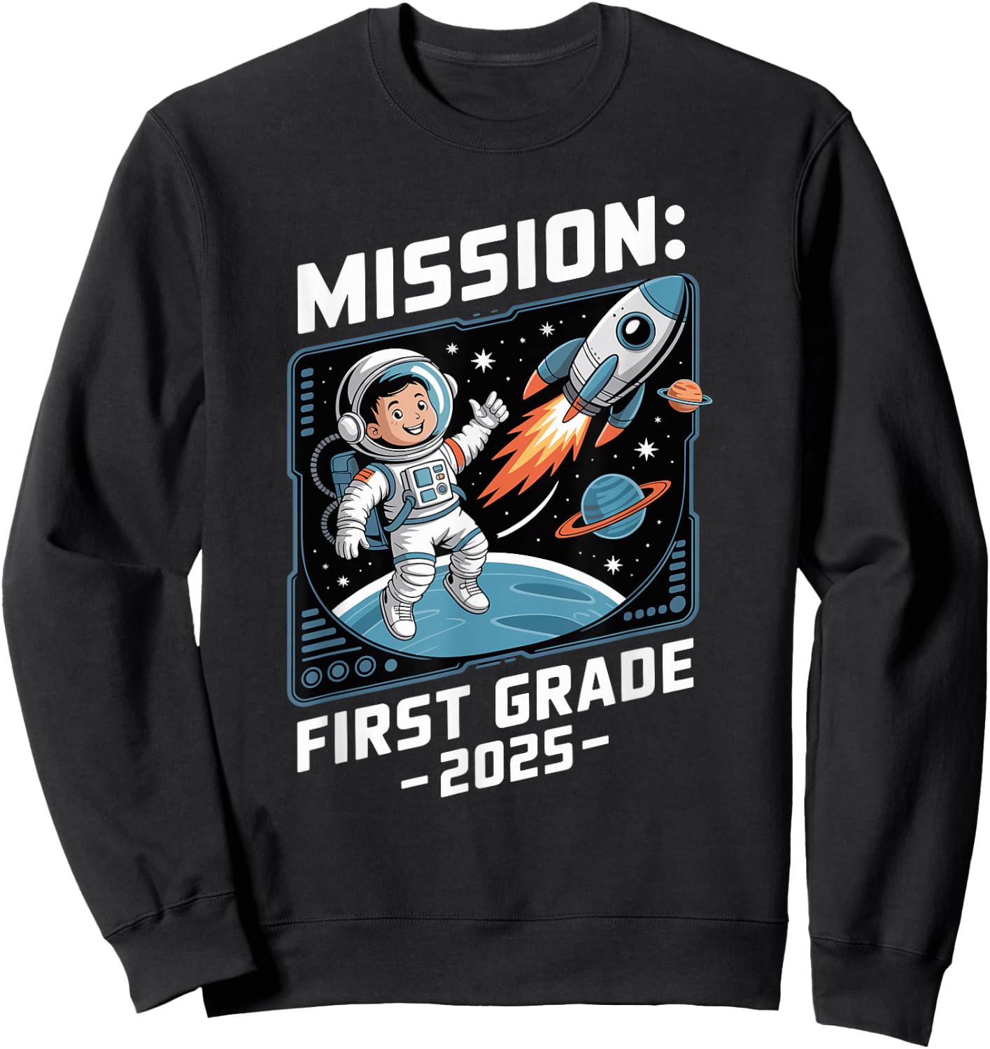 Mission 1st Class Astronaut School Start School Child Space Sweatshirt - Sweatshirt | Black