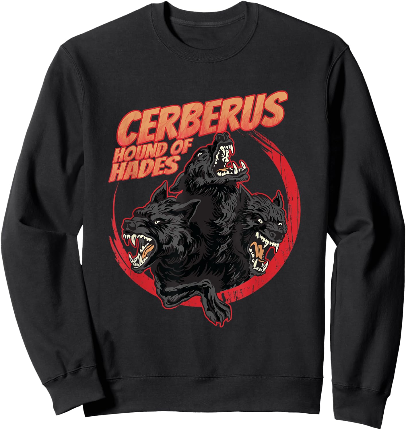 Retro 80s Cerberus Hellhound Greek Mythology Hound of Hades Sweatshirt - Sweatshirt | Black