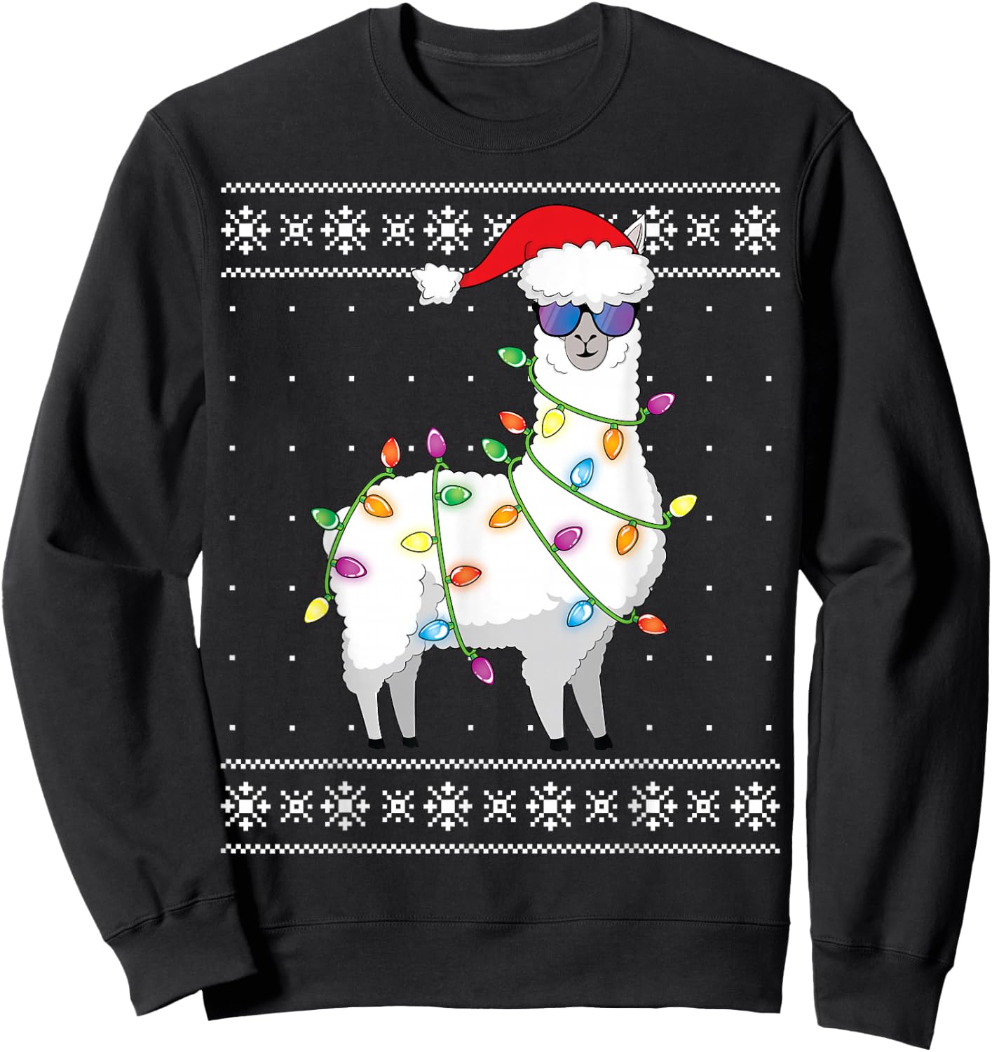 Alpaca Christmas Tree Funny Ugly Christmas Sweater Sweatshirt - Sweatshirt | Black