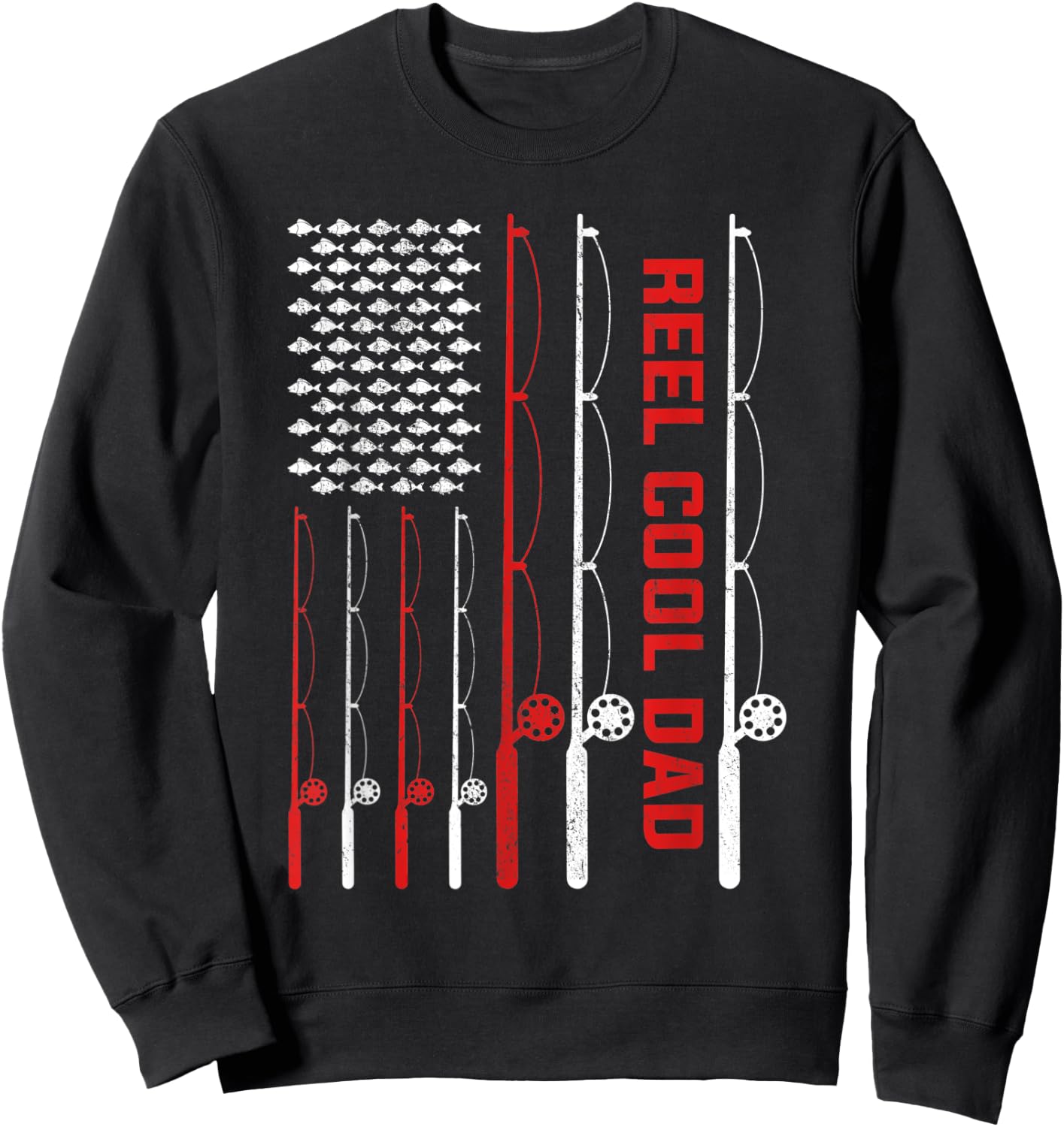 Reel Cool Dad Fathers Day Fishing Sweatshirt - Sweatshirt | Black