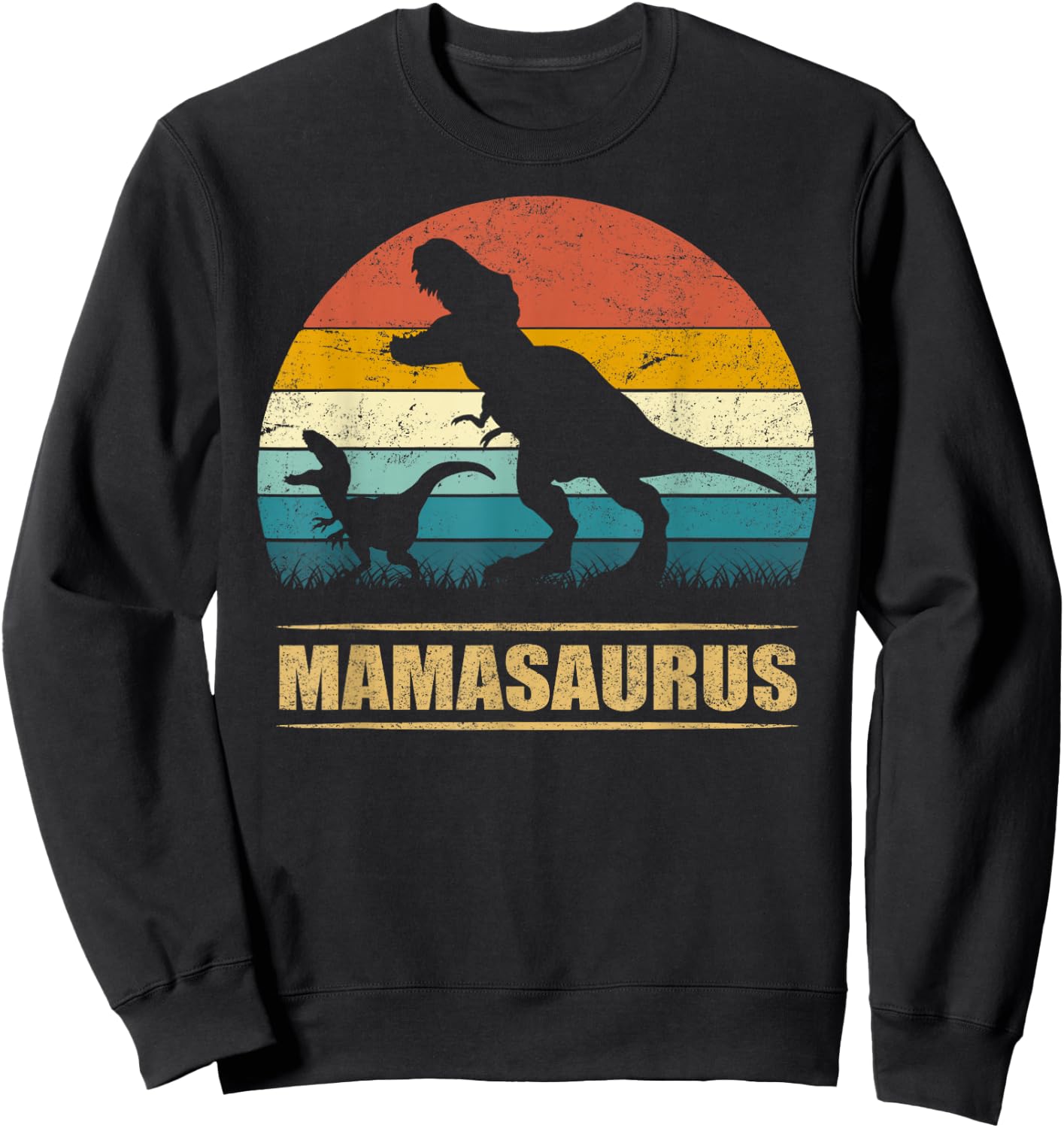 Mamasaurus T Rex Dinosaur Mama Saurus Funny Sweatshirt - Sweatshirt | Black