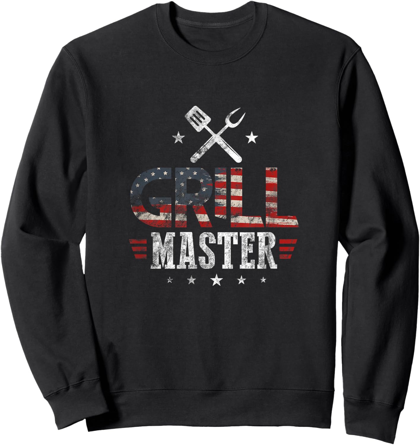 Grill Master USA Flag Patriotic Barbeque BBQ 4th of July Sweatshirt - Sweatshirt | Black