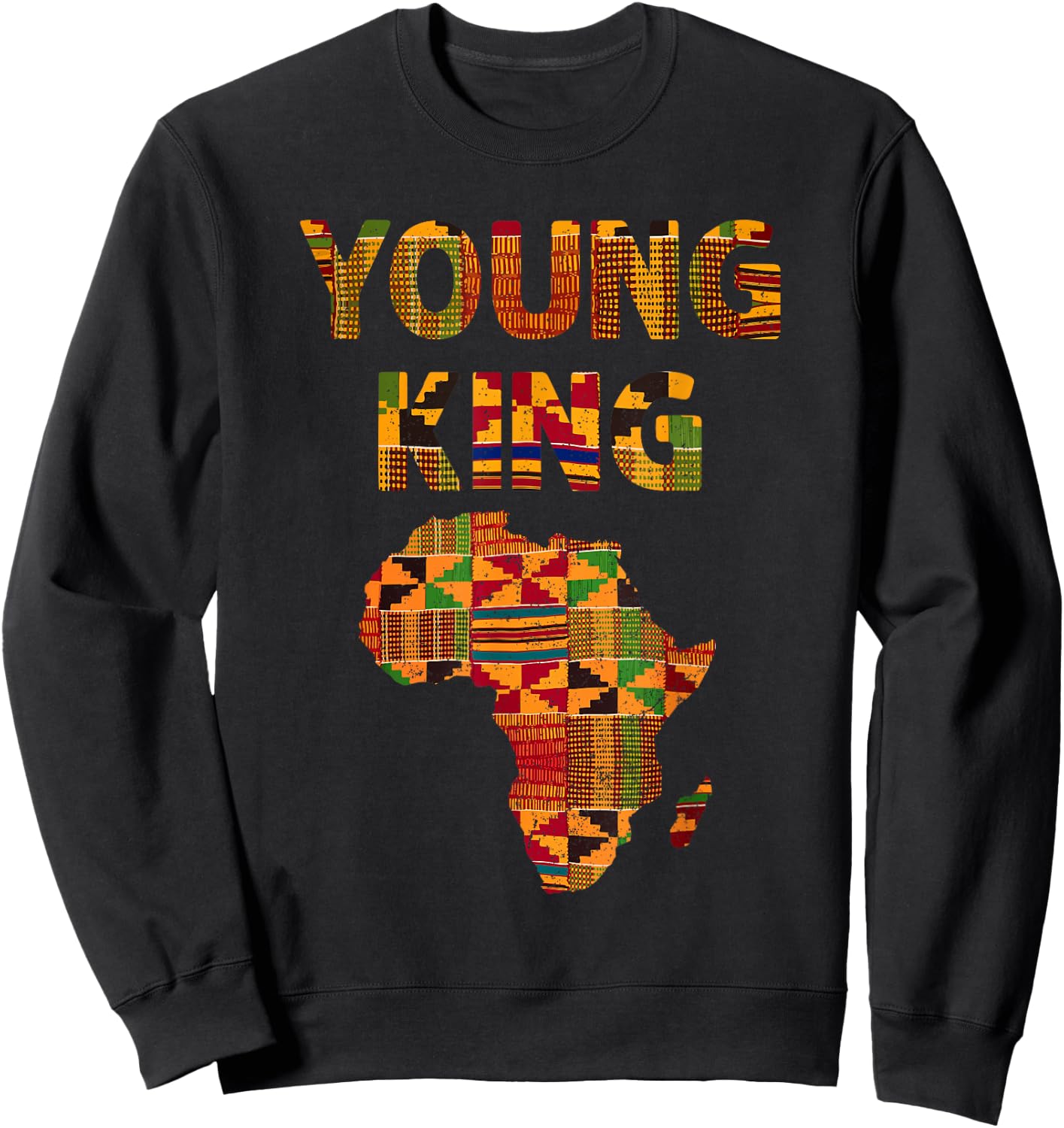 Cool African Kente Art Men Boys Kids African American Print Small Sweatshirt - Sweatshirt | Black