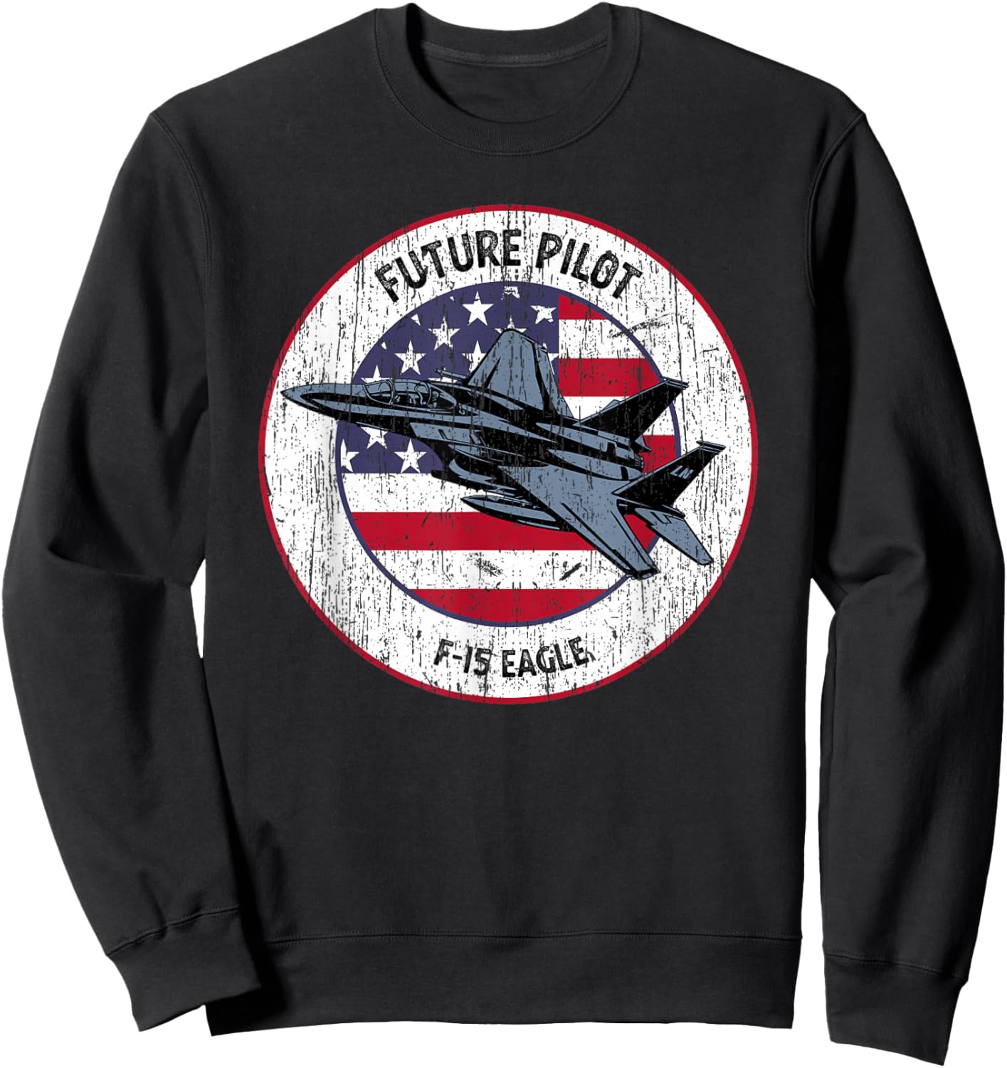 Future Pilot Fighter Jet Aircraft Airplane F-15 Eagle Sweatshirt - Sweatshirt | Black