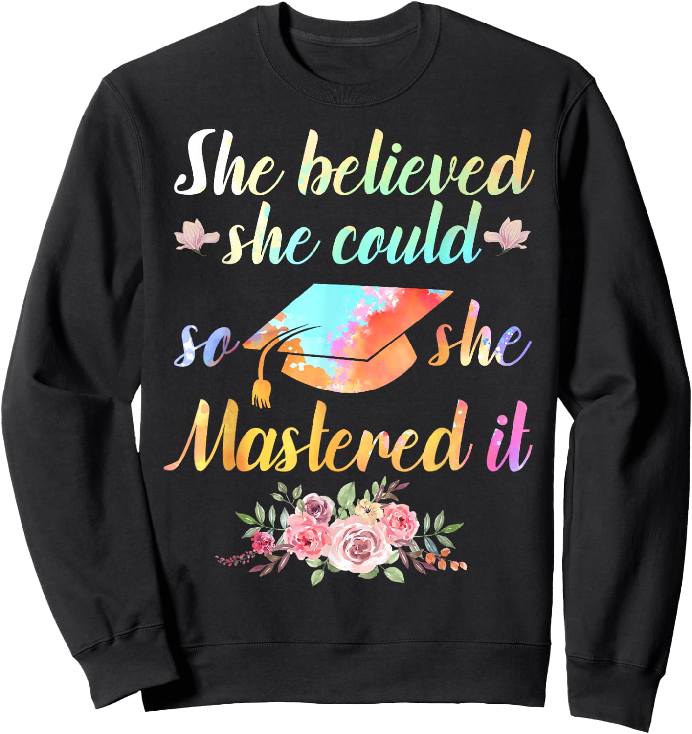 Cool Master Degree Art Women Academic Degree Diploma Small Sweatshirt - Sweatshirt | Black