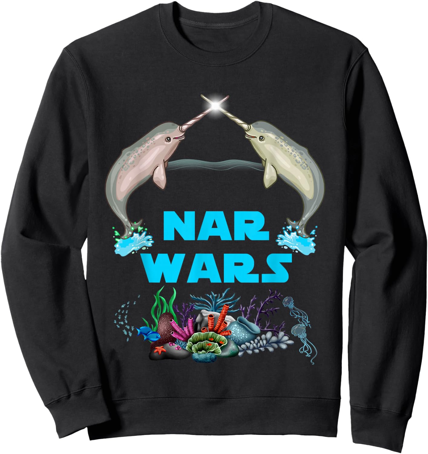 Narwhal Shirt Nar Wars Under The Sea Sweatshirt - Sweatshirt | Black