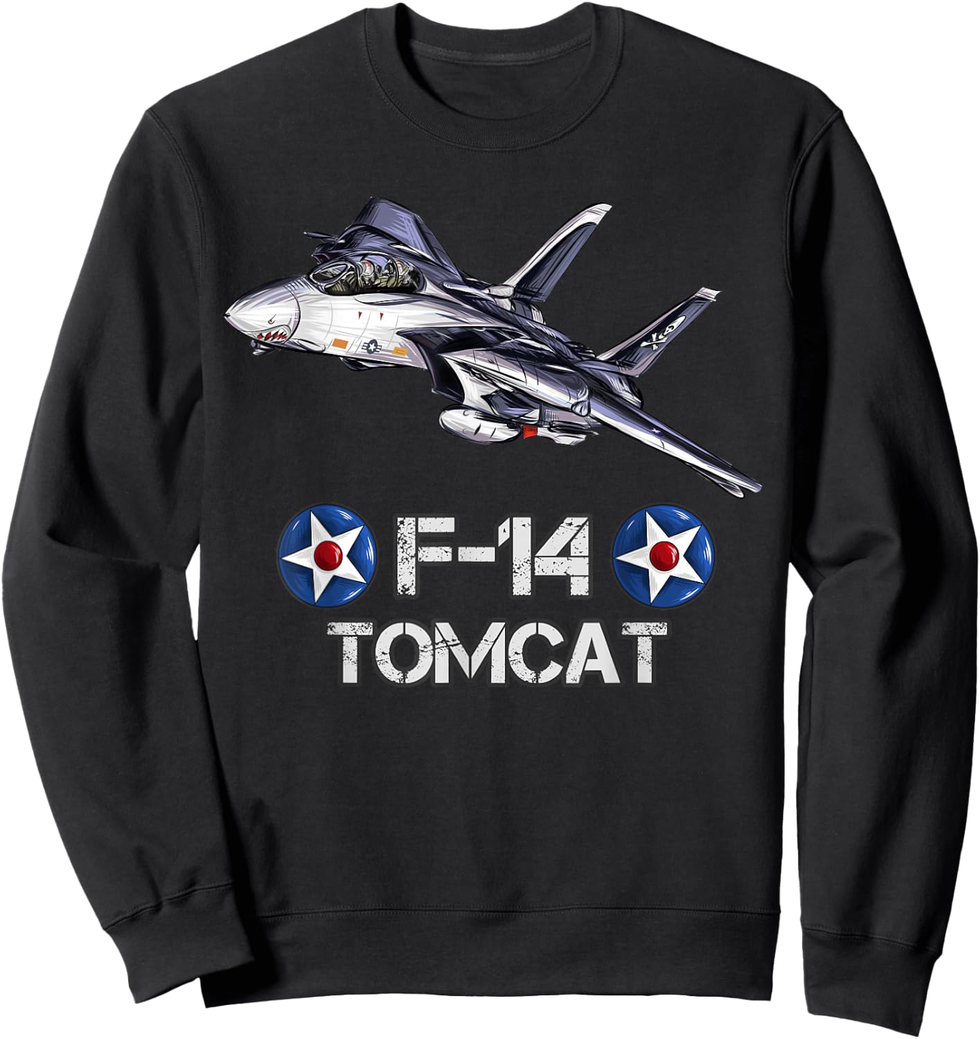Vintage F-14 Tomcat Fighter Jet Military Aviation gift Sweatshirt - Sweatshirt | Black