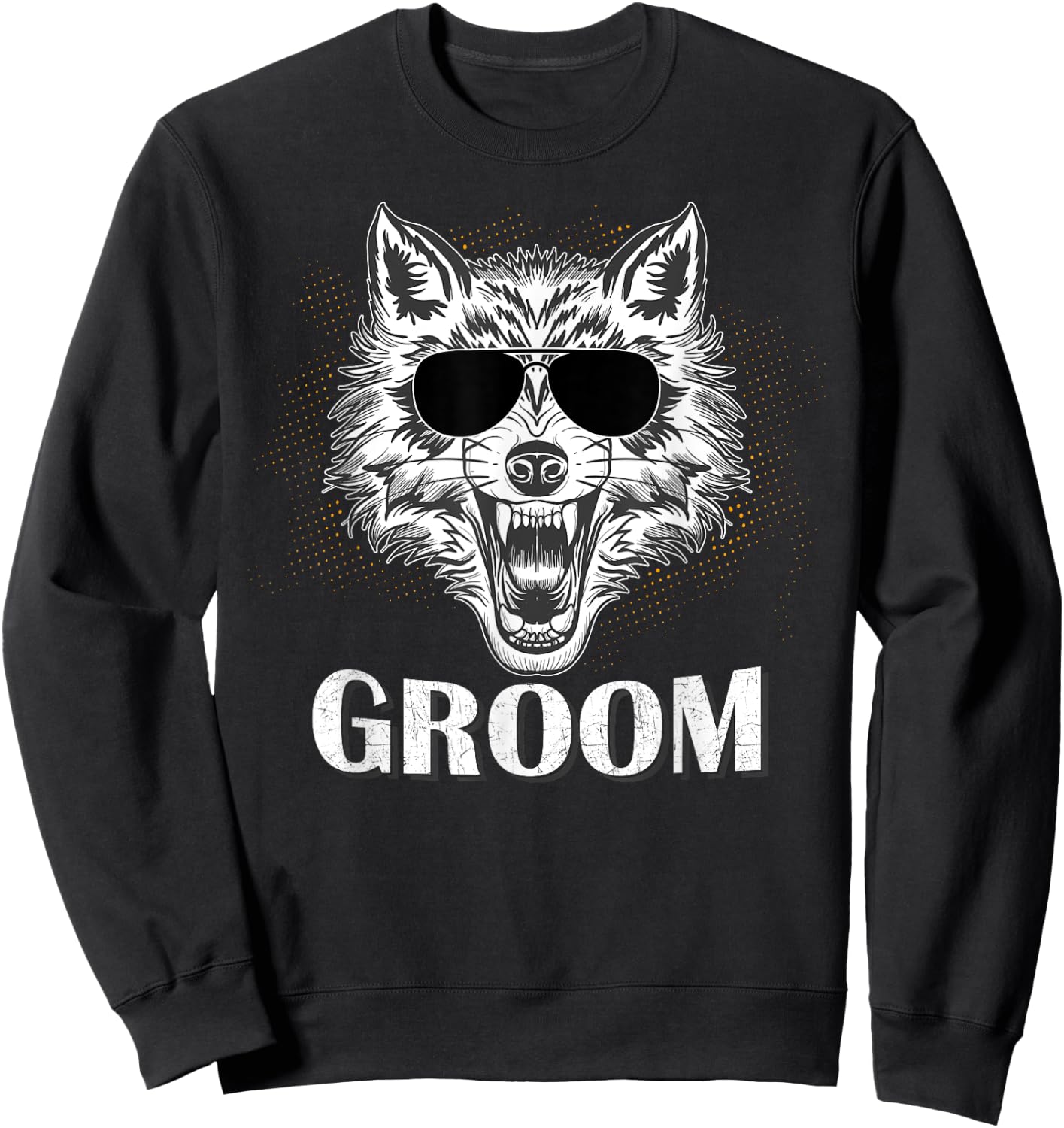 Groom Wolf Cool Bachelor Party Sweatshirt - Sweatshirt | Black