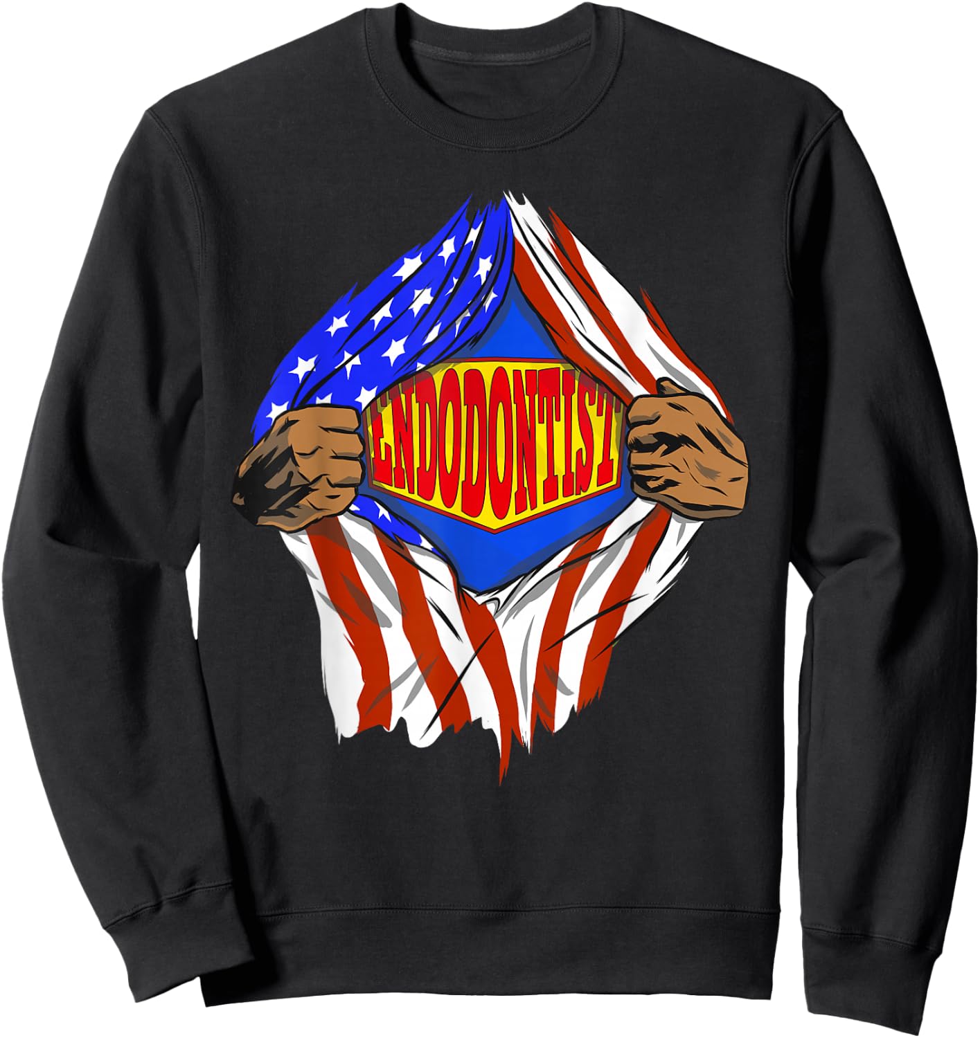 Funny Super Endodontist Hero Job Sweatshirt - Sweatshirt | Black