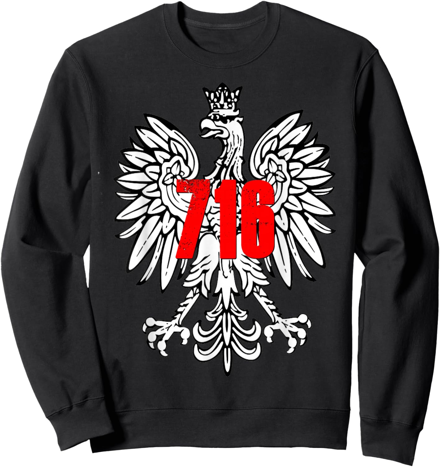 Dyngus Day Shirt Polish Falcon Eagle 716 Buffalo NY New York Sweatshirt - Sweatshirt | Black