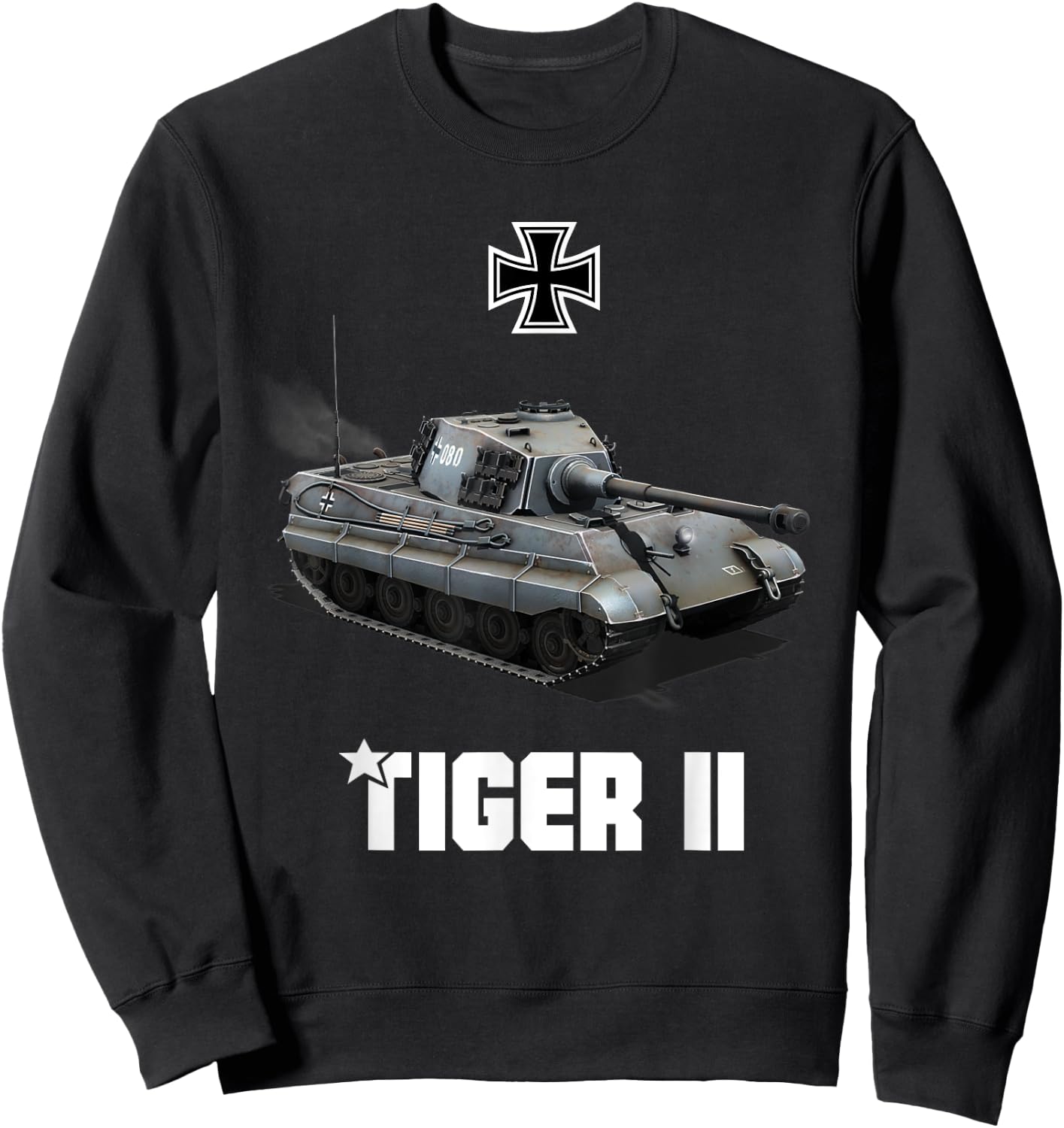 Tiger II Panzer VI German Heavy Tank WW2 King Tiger Military Sweatshirt - Sweatshirt | Black