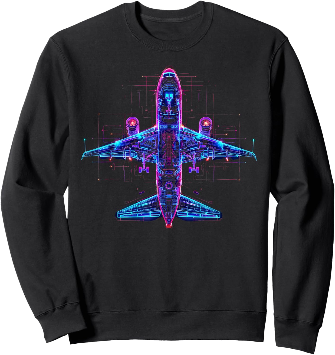 retro Vintage Commercial aircraft for Pilots and students Sweatshirt - Sweatshirt | Black