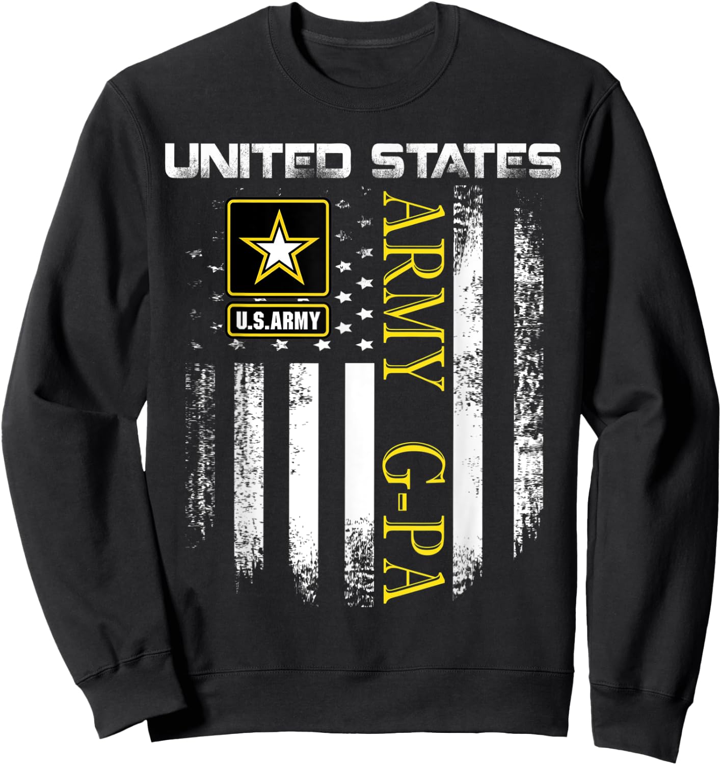 Vintage United States Army G-Pa With American Flag Gift Kids Men Sweatshirt - Sweatshirt | Black