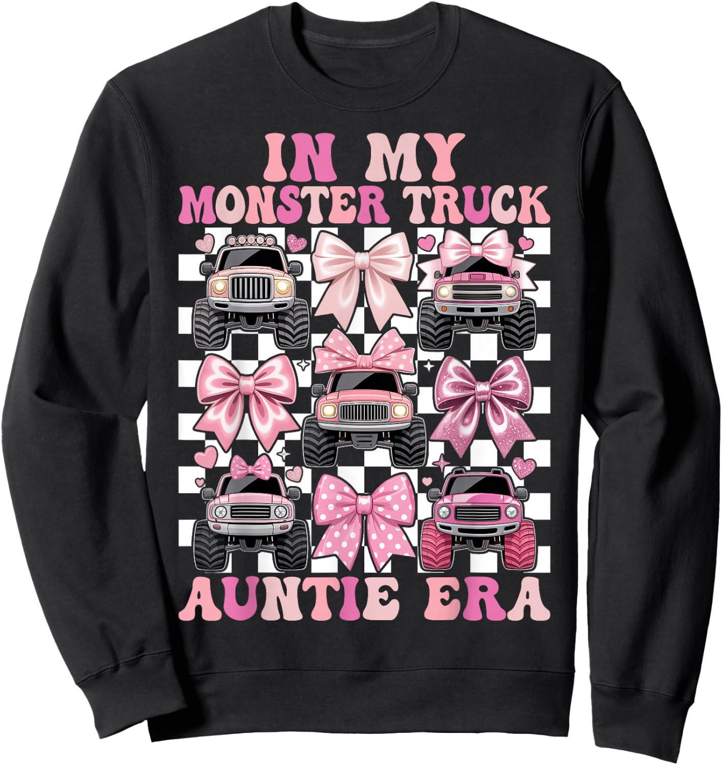 Coquette Monster Truck Auntie Sweatshirt - Sweatshirt | Black