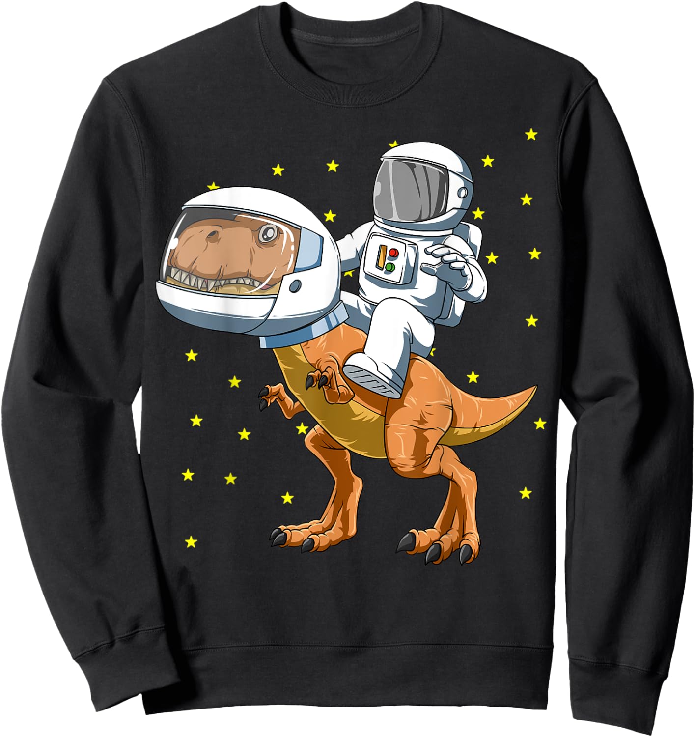 Astronaut Riding Dinosaur Astronaut Dinosaur Space Lovers Sweatshirt - Sweatshirt | Black