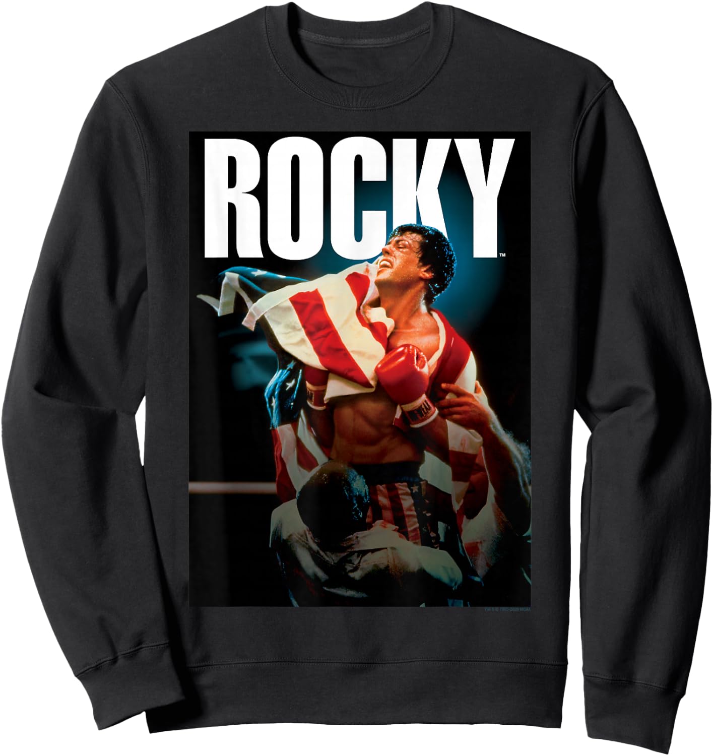 Rocky IV American Flag Portrait Small Sweatshirt - Sweatshirt | Black