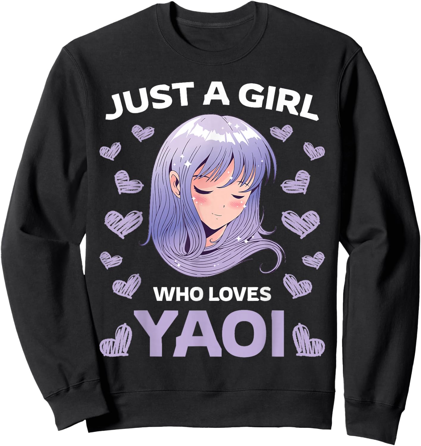 Just A Girl Who Loves Yaoi Manga BL Gay Anime Manga Fujoshi Sweatshirt - Sweatshirt | Black