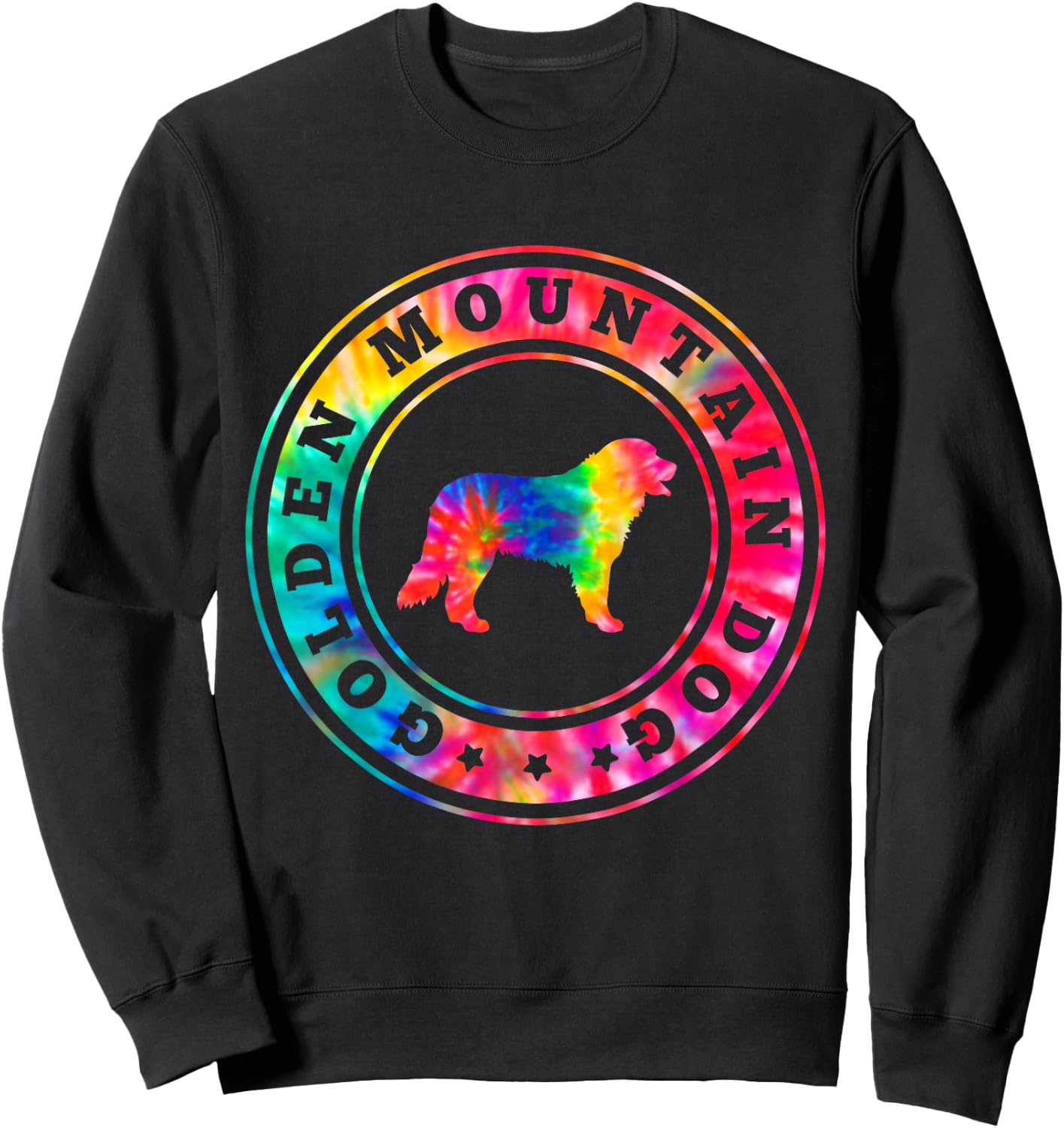Tie Dye Golden Mountain Dog Dog Mom Dad Pet Lover Sweatshirt - Sweatshirt | Black