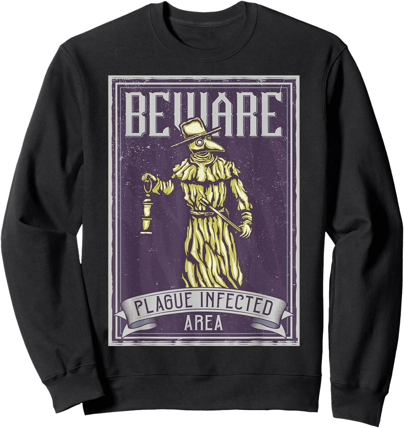 Caution Pest-Infected Area Steampunk Sweatshirt - Sweatshirt | Black
