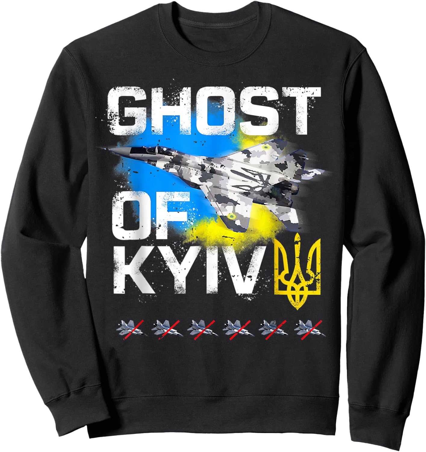 The Ghost Of Kyiv I Stand With Ukraine Sweatshirt - Sweatshirt | Black