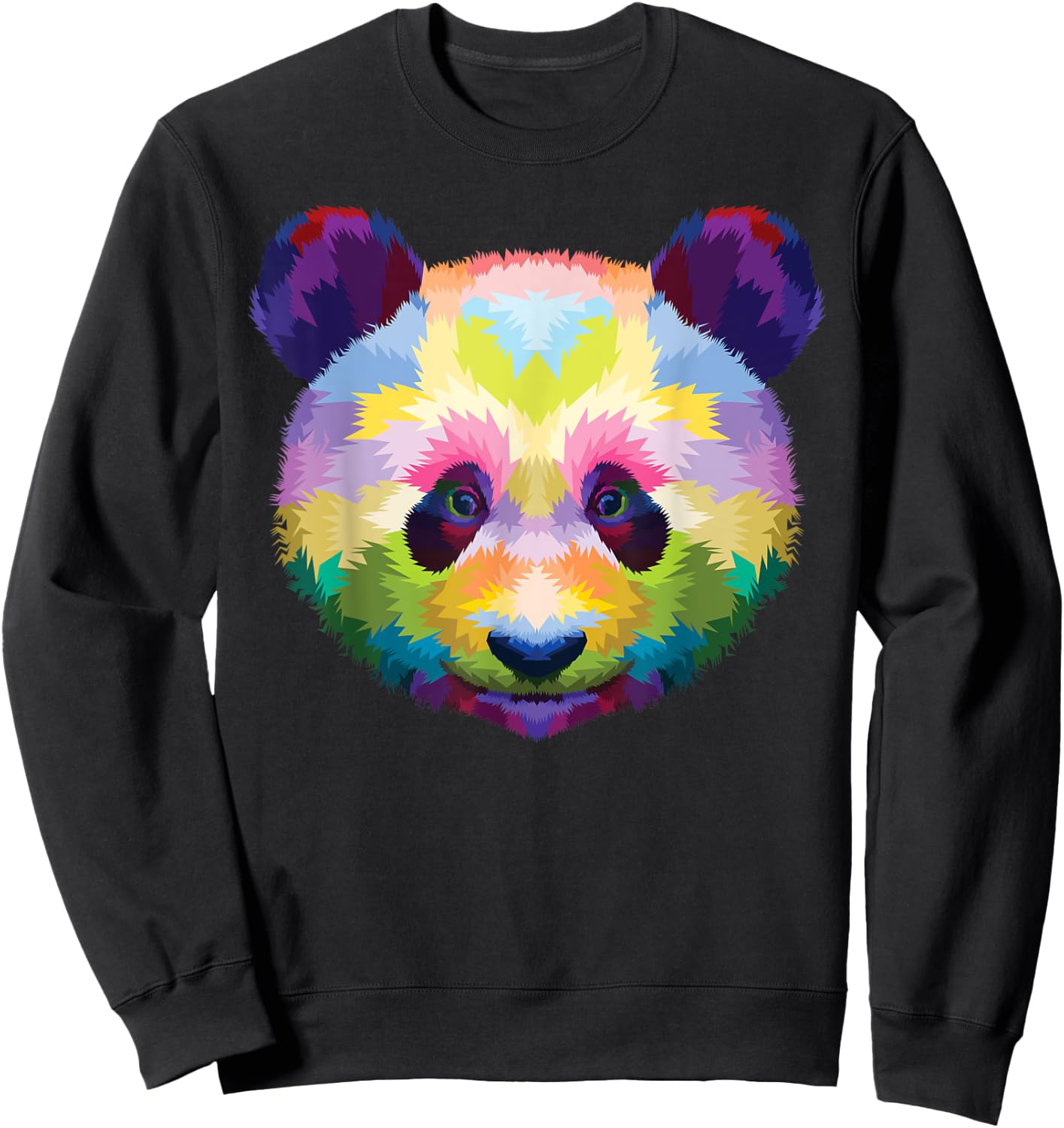Rainbow Panda Head Brilliance Unleashed Cute Panda Sweatshirt - Sweatshirt | Black