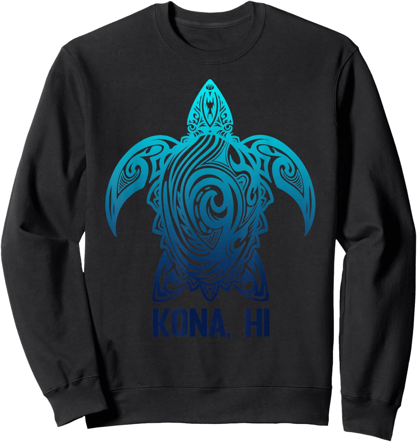 Kona Hawaii Tribal Turtle Hawaiian Surfer Diving Sweatshirt - Sweatshirt | Black