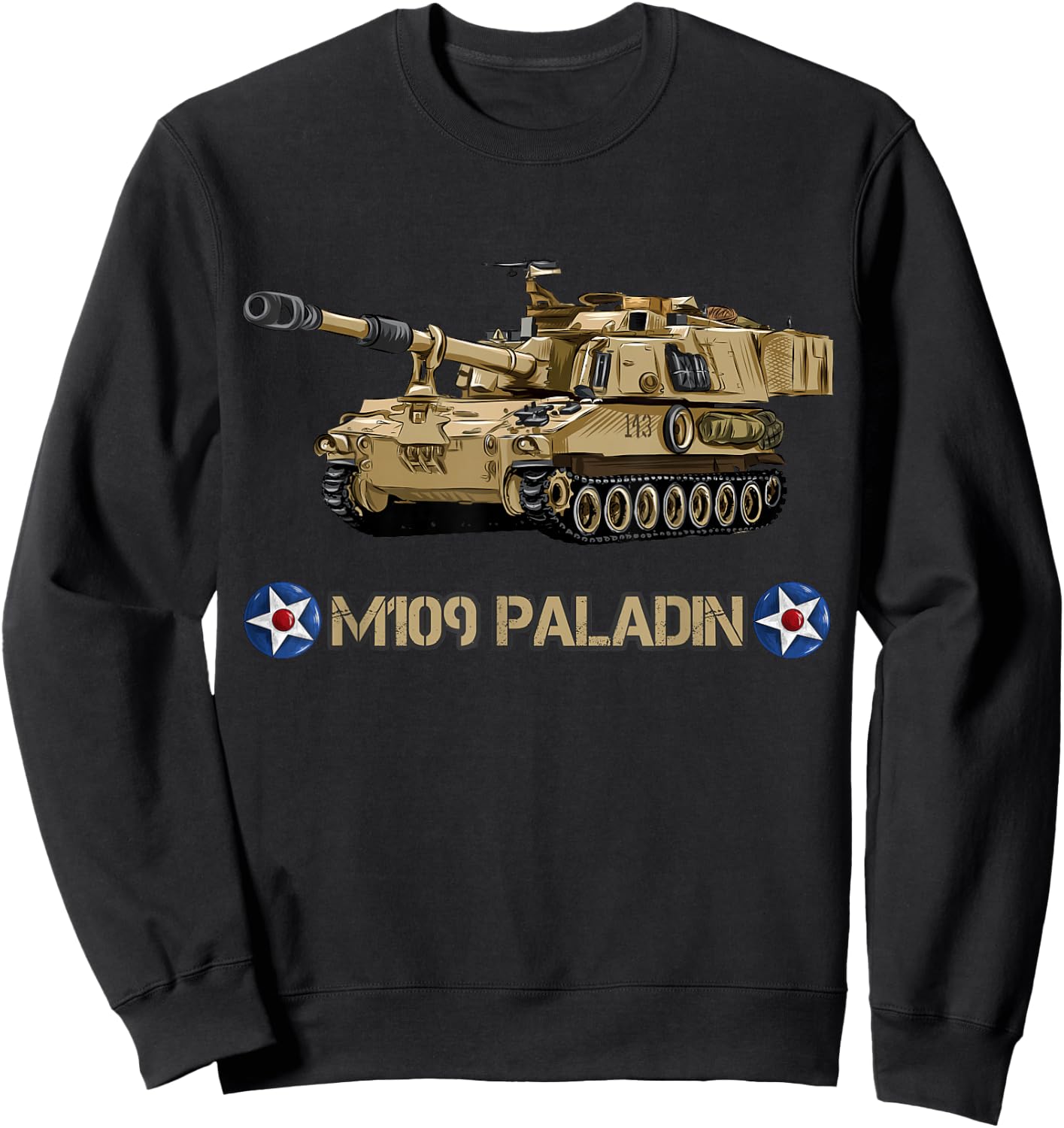American Self Propelled Artillery M109 Paladin Sweatshirt - Sweatshirt | Black