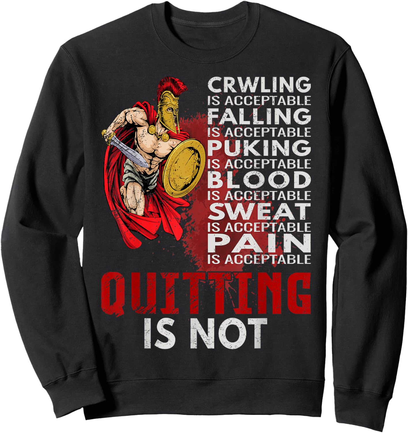 Spartans never quit Ancient Greece Warriors Sparta Sweatshirt - Sweatshirt | Black