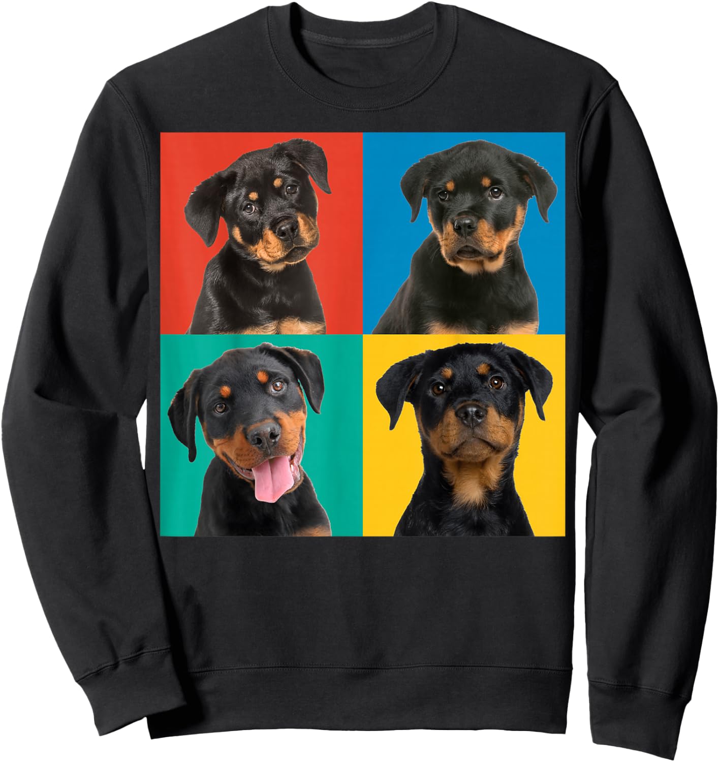 Rottweiler Puppies Colourful Portrait Photos for Dog Owners Men Women Girls Kids Sweatshirt - Sweatshirt | Black