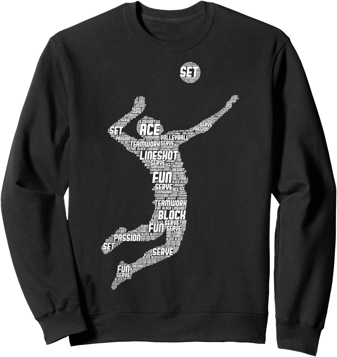 Volleyball Player Boys Youth Men Sweatshirt - Sweatshirt | Black