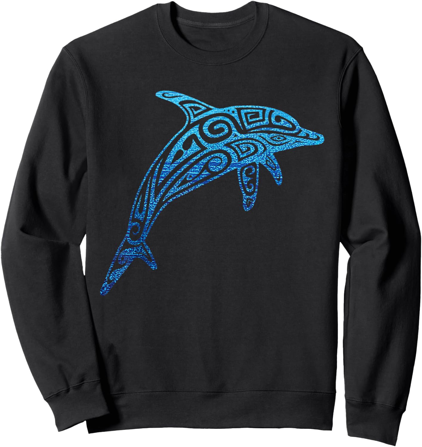 Hawaiian Dolphin Tribal Polynesian Tattoo Beach Vacation Sweatshirt - Sweatshirt | Black