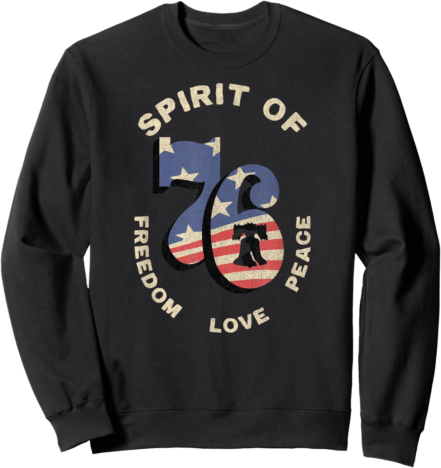 The Spirit of 76 Patriotic Vintage Retro Shirt Sweatshirt - Sweatshirt | Black