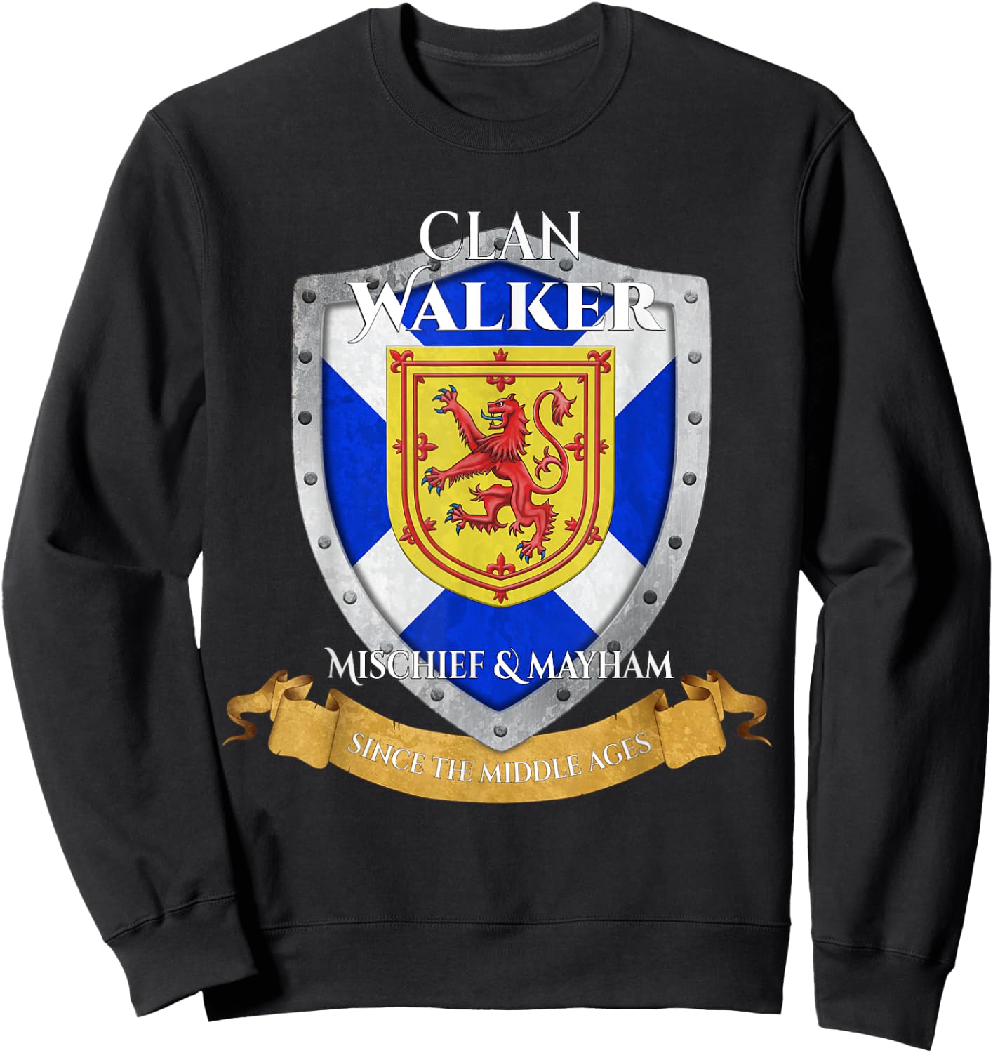 Walker Scottish Family Clan Scotland Shield Sweatshirt - Sweatshirt | Black