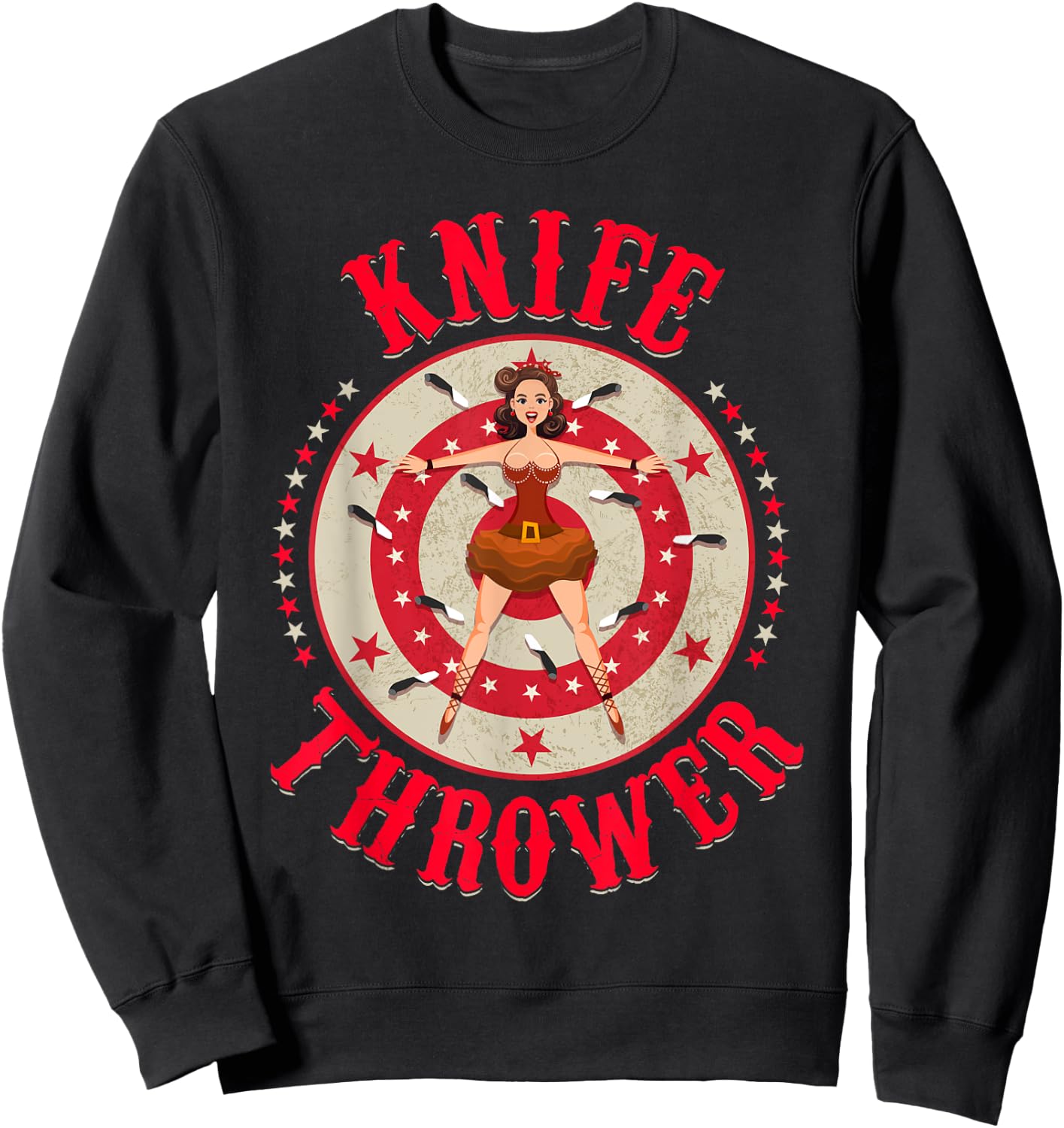 Circus - Circus Costume - Circus Knife Thrower Costume Sweatshirt - Sweatshirt | Black