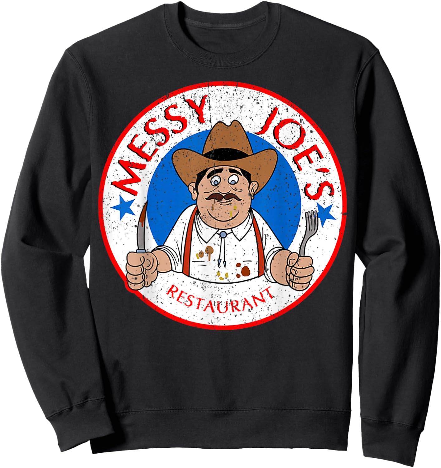 Vintage Messy Joes Restaurant Sweatshirt - Sweatshirt | Black