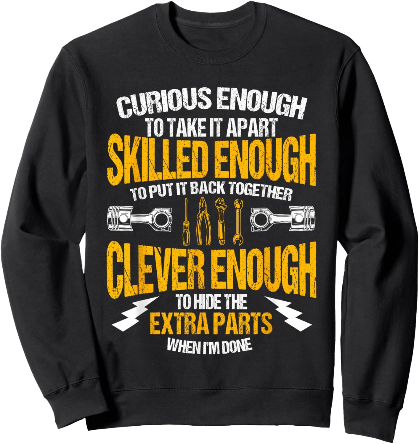 Funny Car Mechanic Gift Mechanic Tool Tuner Sweatshirt - Sweatshirt | Black