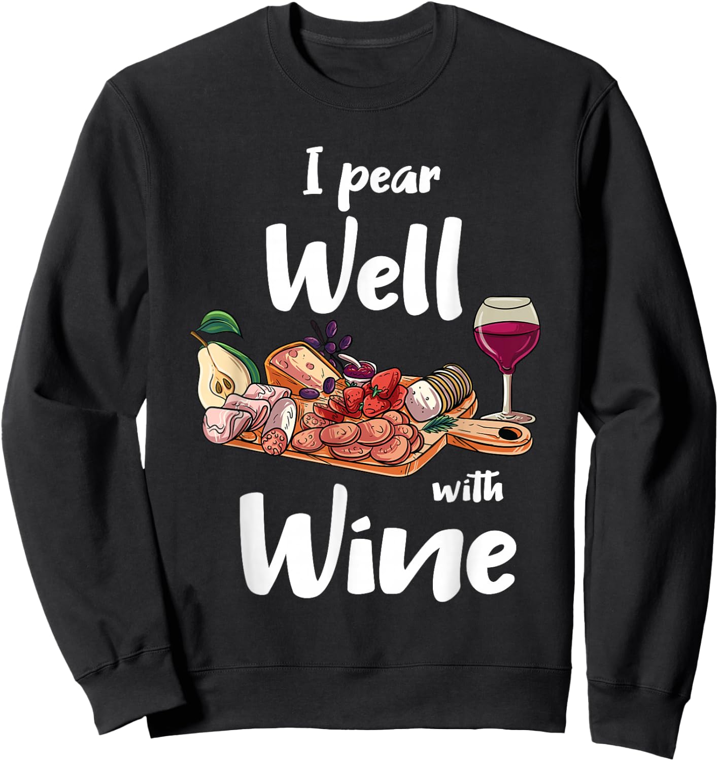 Ich schneide gut mit Wein ab - funny sausages Sweatshirt - Sweatshirt | Black