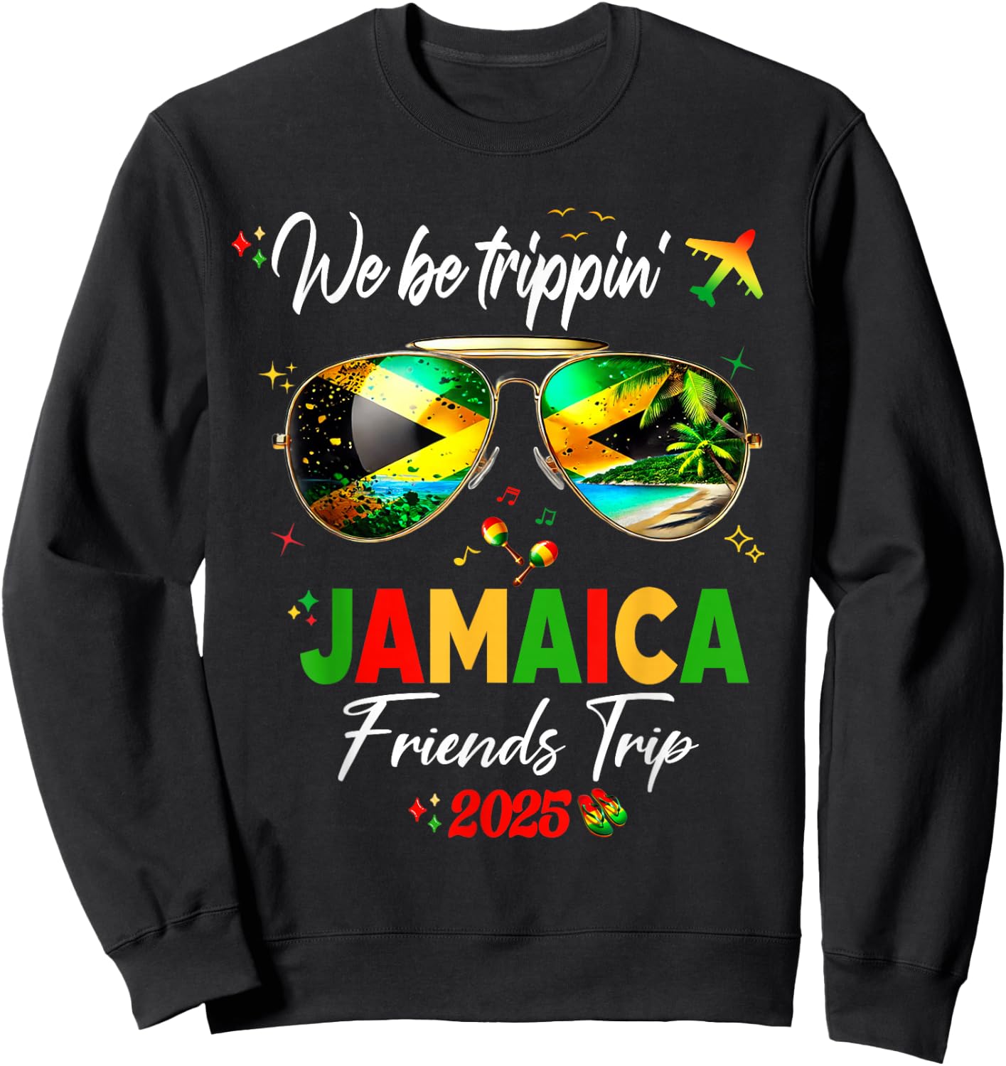 Jamaican Birthday Family Jamaica Vacation Matching Sweatshirt - Sweatshirt | Black