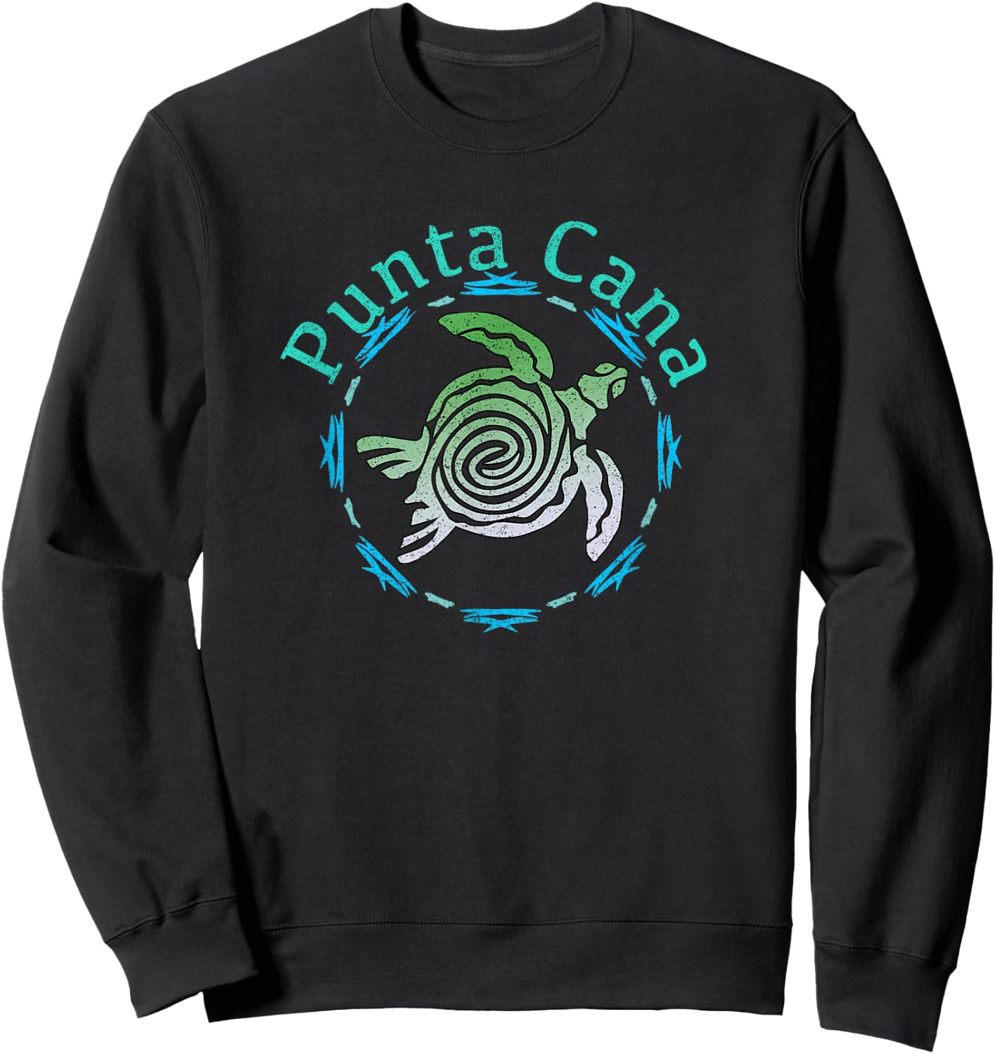 Punta Cana Vintage Tribal Turtle Sweatshirt - Sweatshirt | Black