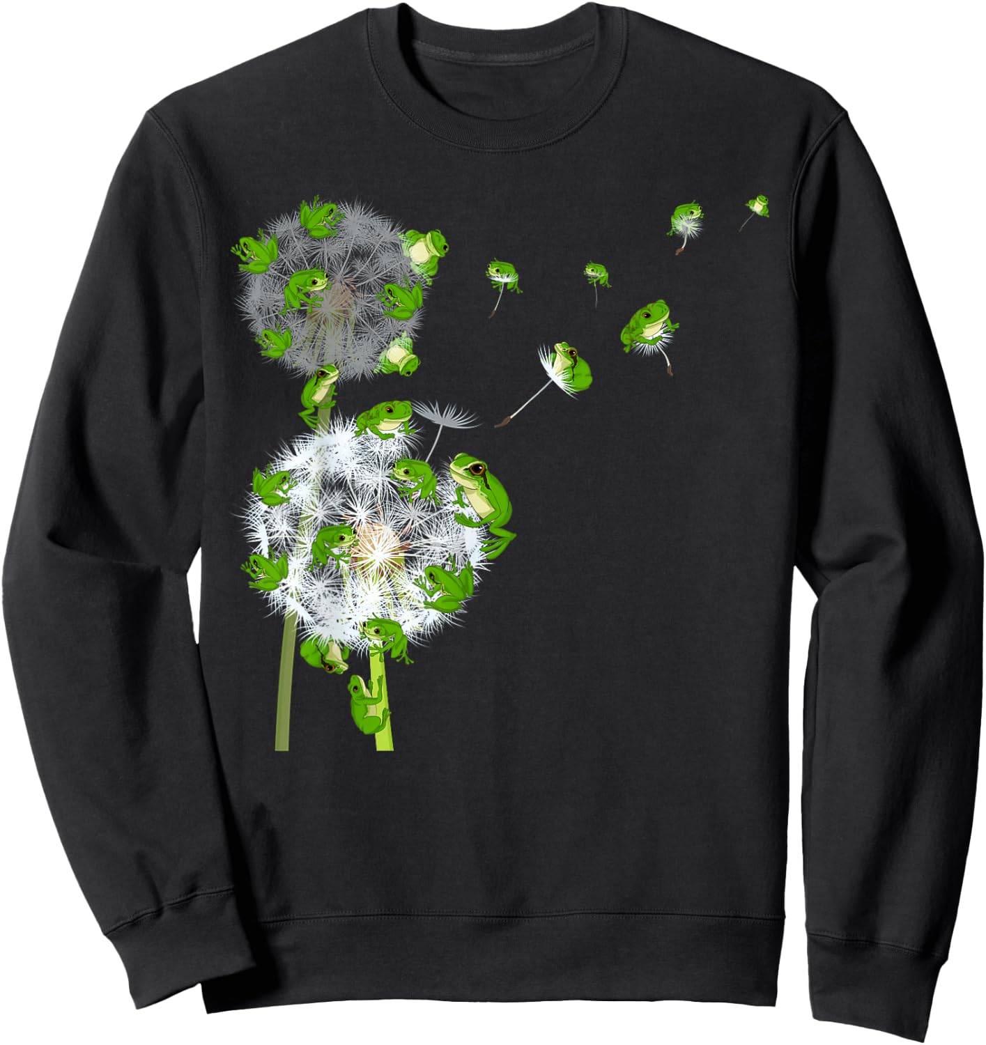 Rainforest Animal Lover Dandelion Amphibian Toad Flower Frog Sweatshirt - Sweatshirt | Black