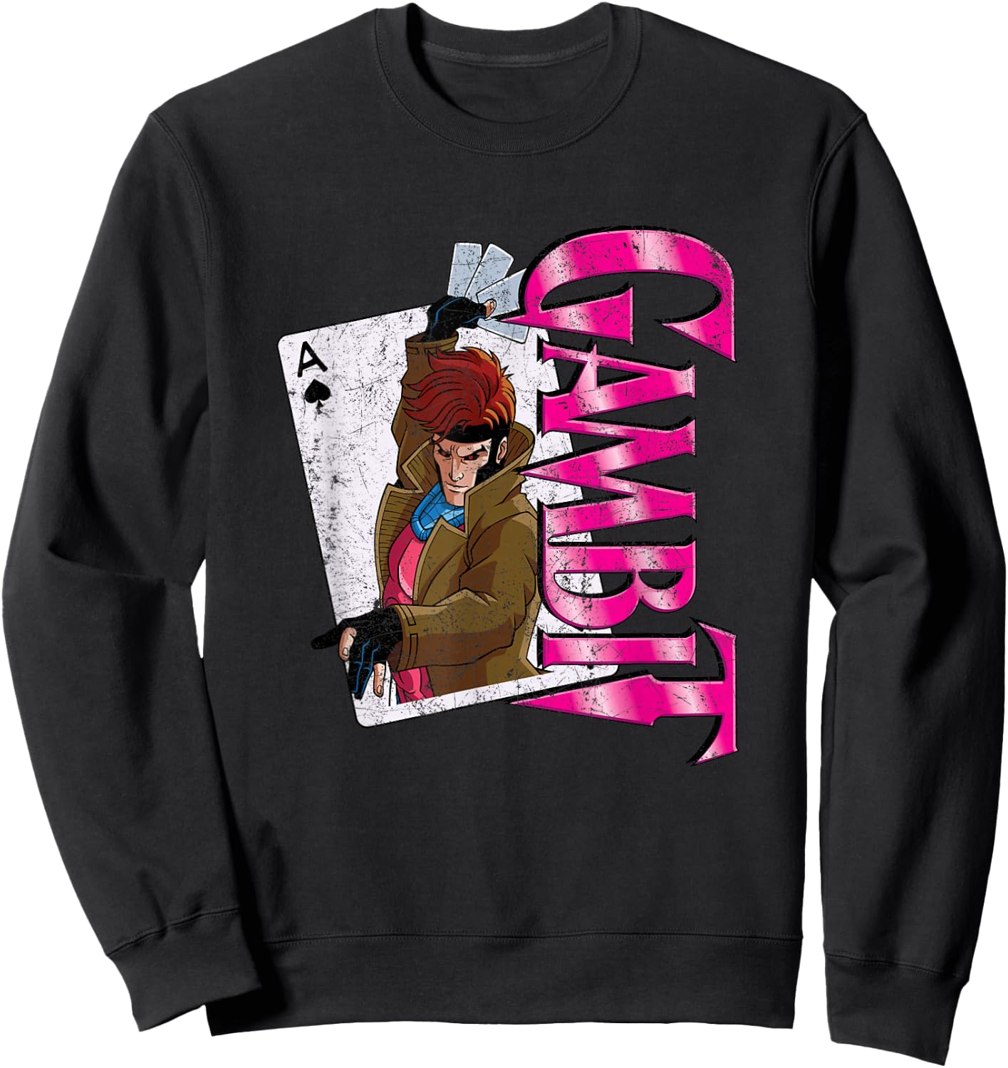 Marvel X-Men Gambit Card Retro Sweatshirt - Sweatshirt | Black