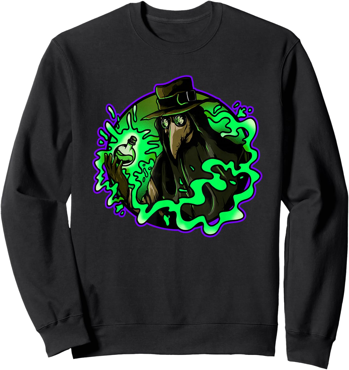 Plague Doctor Poison Medieval Gothic Raven Steampunk Grunge Sweatshirt - Sweatshirt | Black