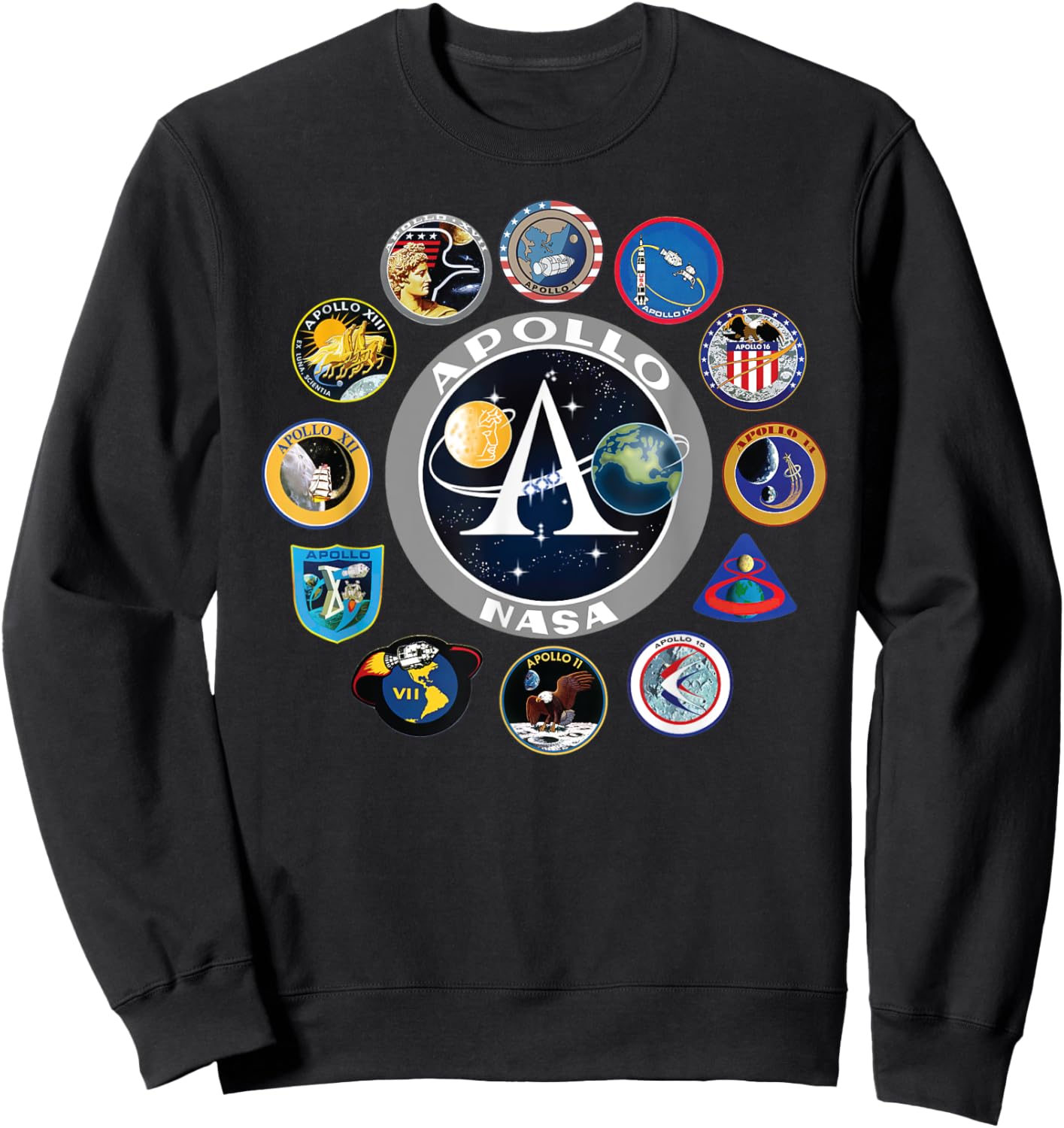 NASA Apollo Program Astronaut Patches Sweatshirt - Sweatshirt | Black