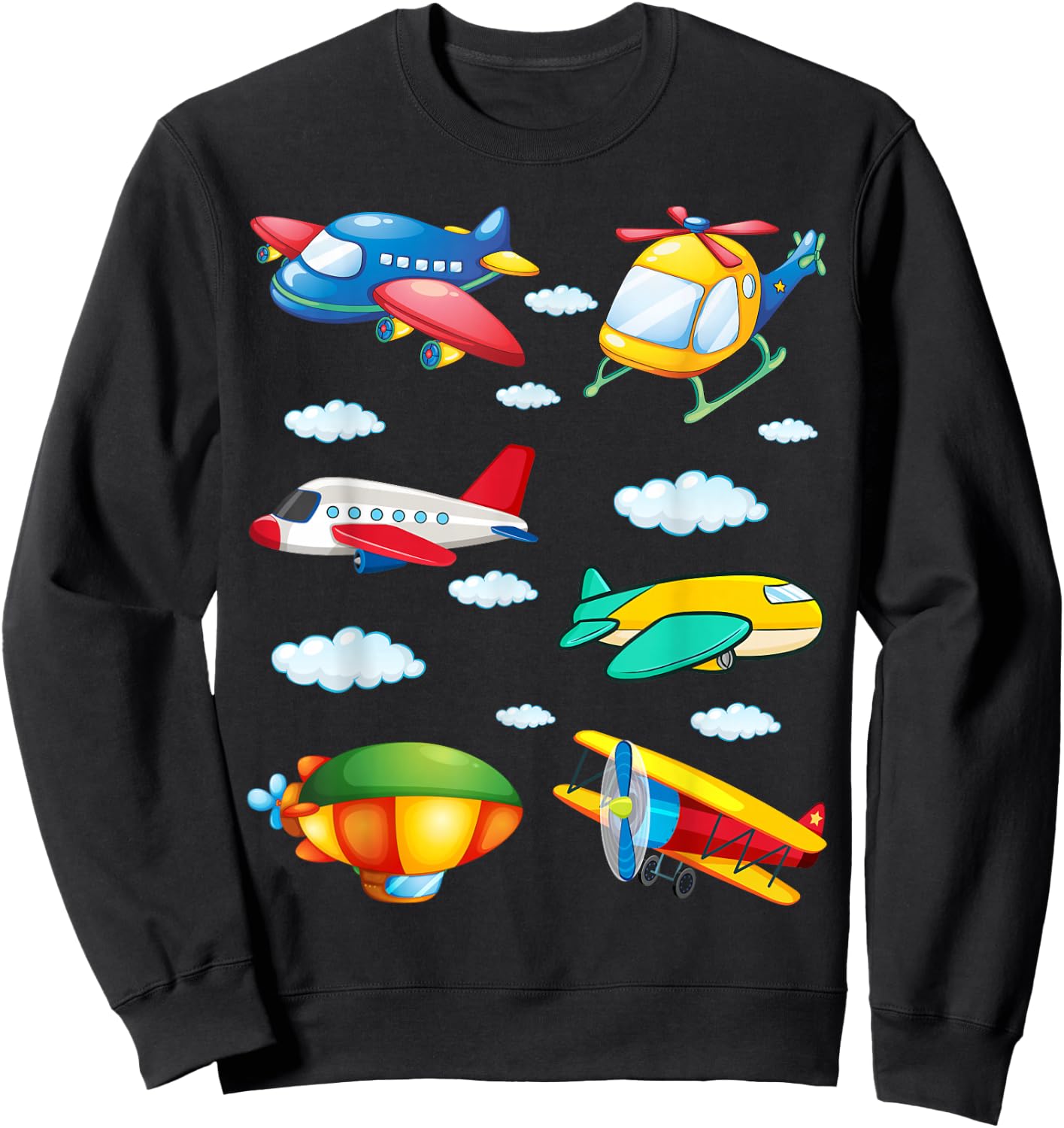 Types of Airplanes Boys Planes Future Pilot Sweatshirt - Sweatshirt | Black