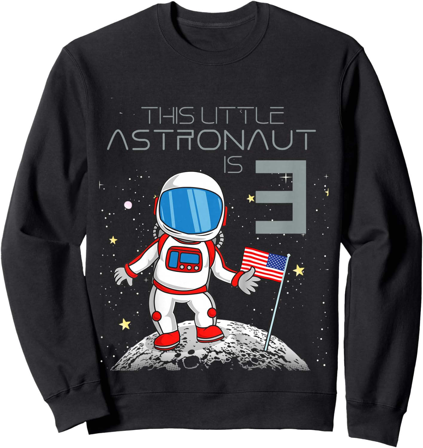 3rd Birthday Astronaut Shirt Boys Gift 3 Year Old Space Geek Sweatshirt - Sweatshirt | Black