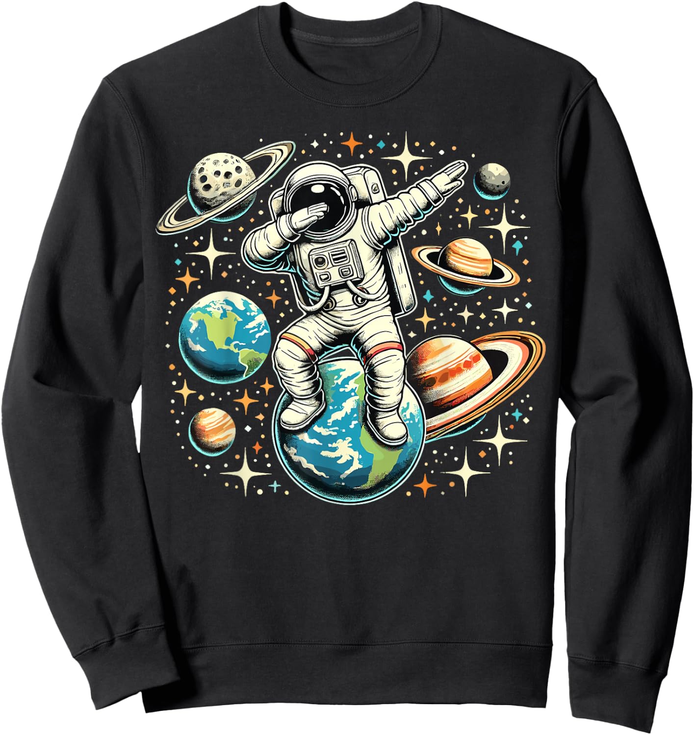 Astronaut Dabbing Space Galaxy Sweatshirt - Sweatshirt | Black
