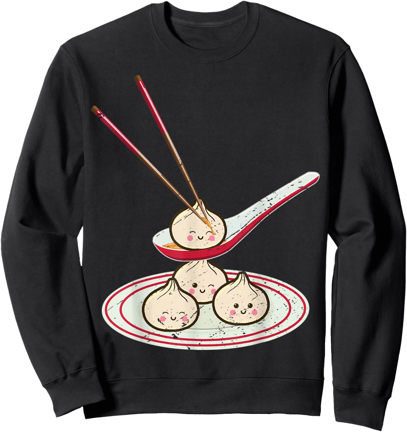 Distressed Soup Dumpling Xiaolongbao chefs Sweatshirt - Sweatshirt | Black