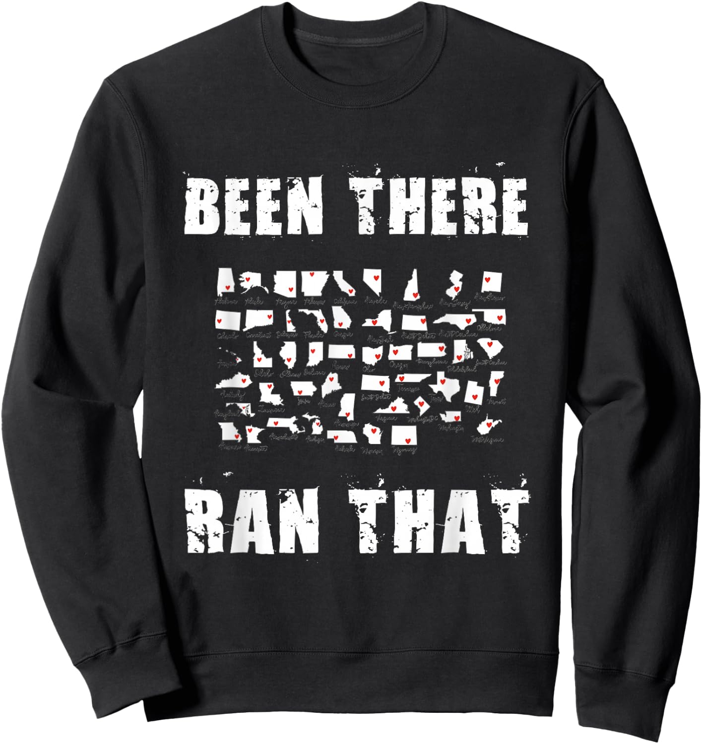 All 50 States I Have Run Challenge Map Half Marathons Club Sweatshirt - Sweatshirt | Black