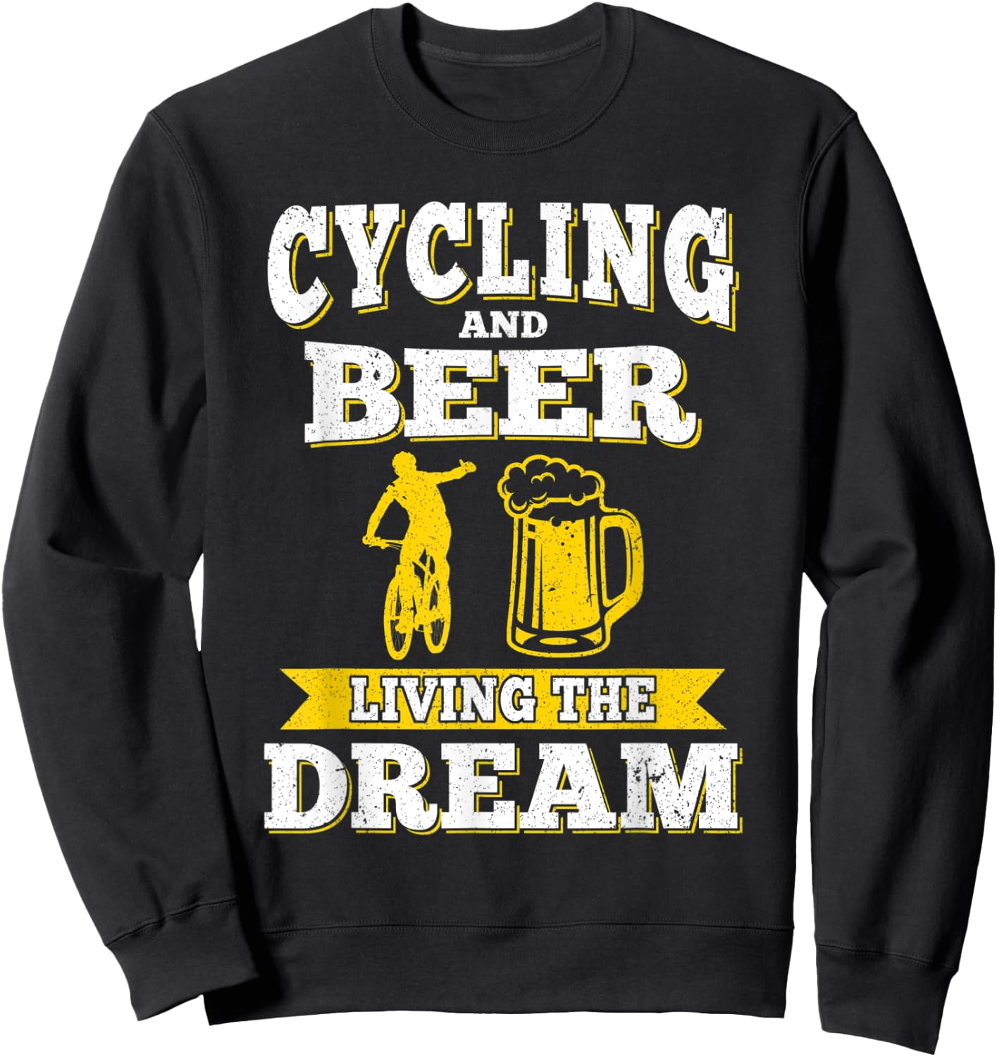 Funny Cycling & Beer Living The Dream Beer Day Oktoberfest Sweatshirt - Sweatshirt | Black