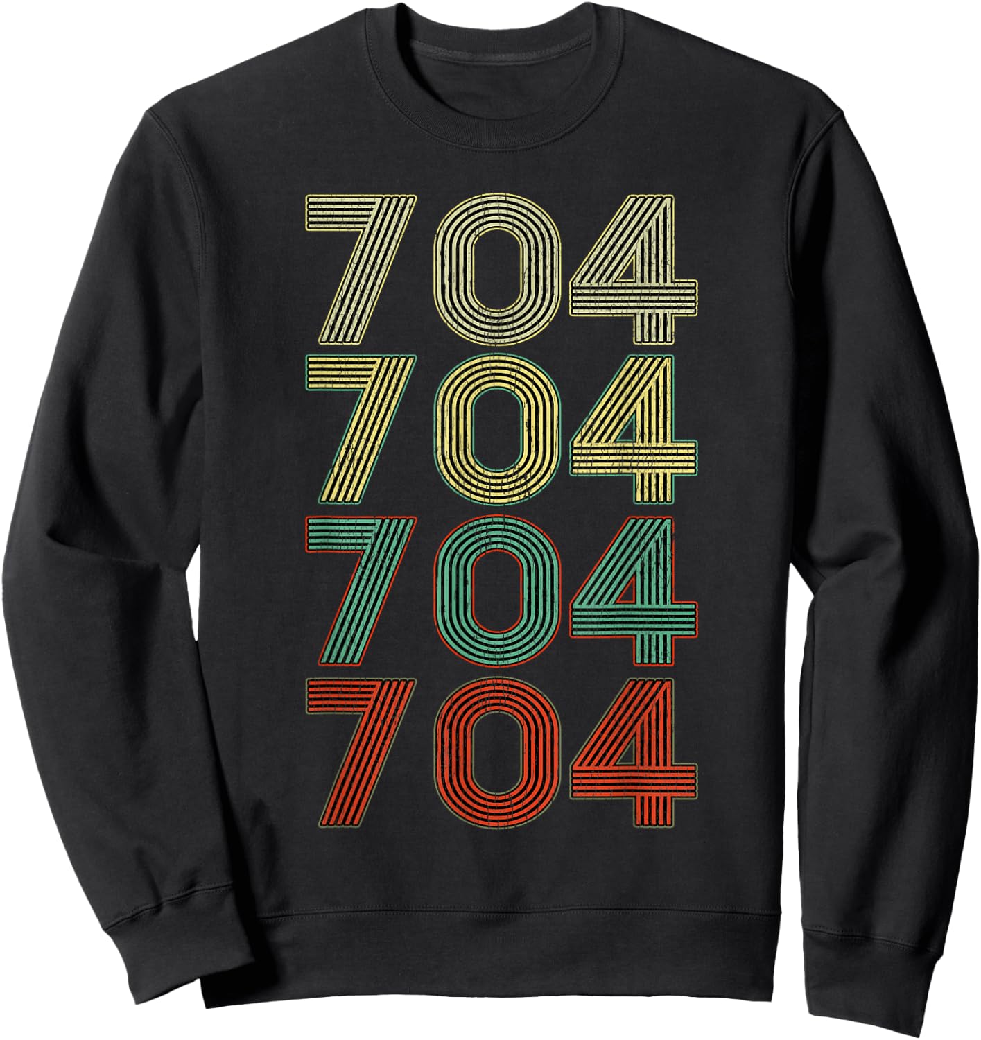 Charlotte North Carolina Shirt Vintage 704 Area Code retro Sweatshirt - Sweatshirt | Black